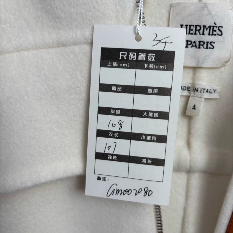 Hermes Hermes White Fringe Cashmere Coat Size US XS / EU 42 / 0 - 3 Thumbnail