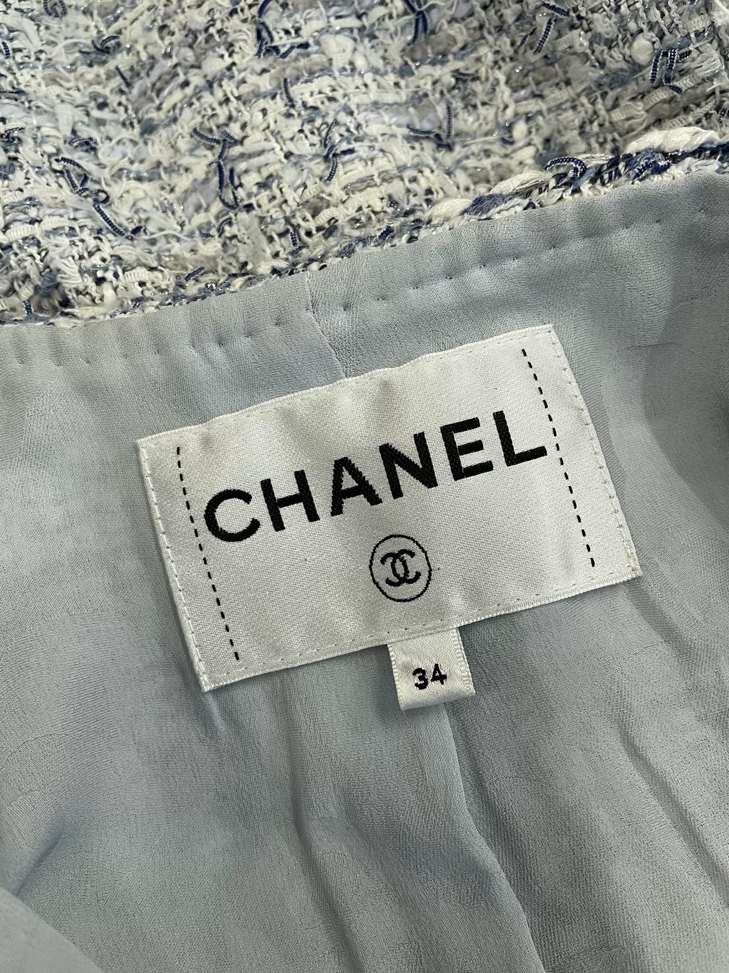 Chanel Chanel Cruise Blue Tweed Long Coat Size US XS / EU 42 / 0 - 5 Thumbnail
