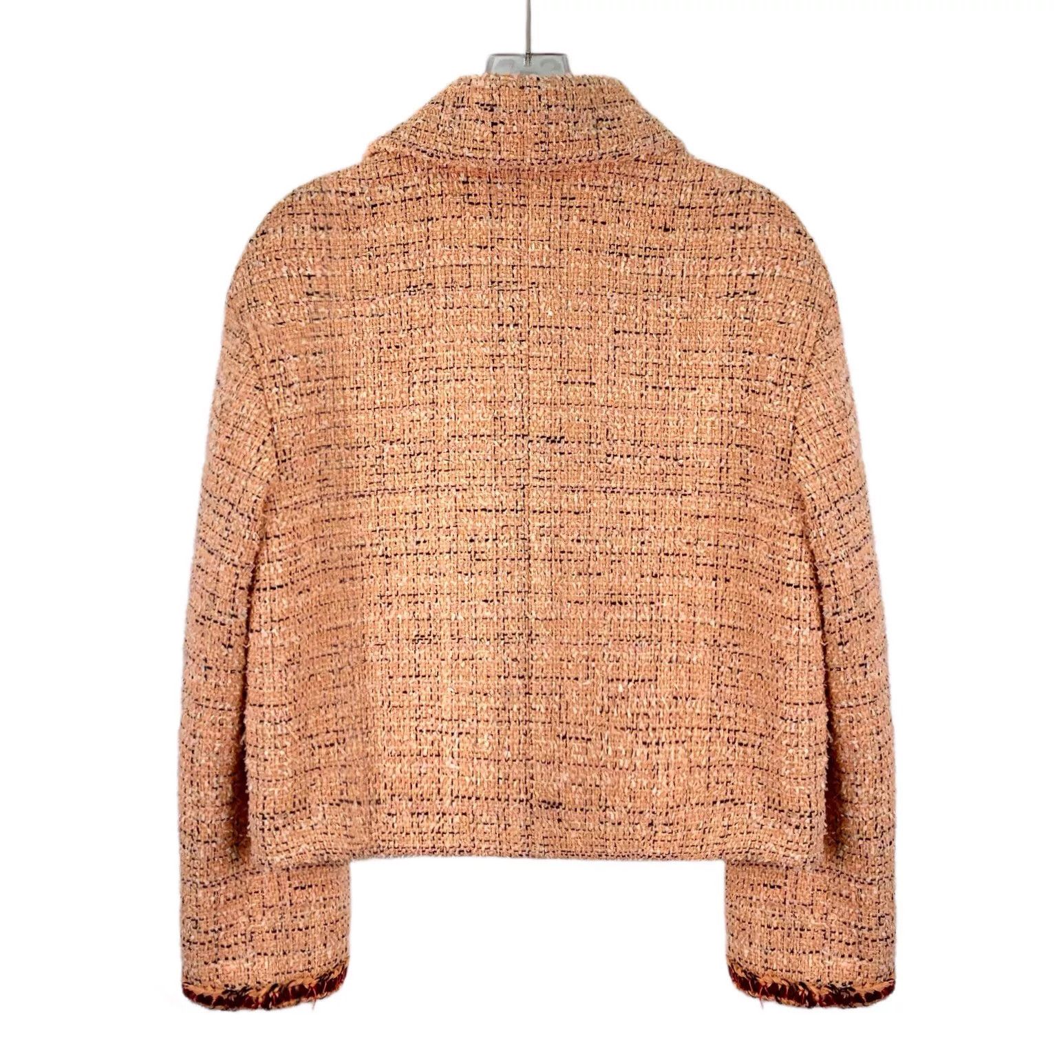 Chanel chanel orange tweed button-up jacket Size US M / EU 48-50 / 2 - 2 Thumbnail