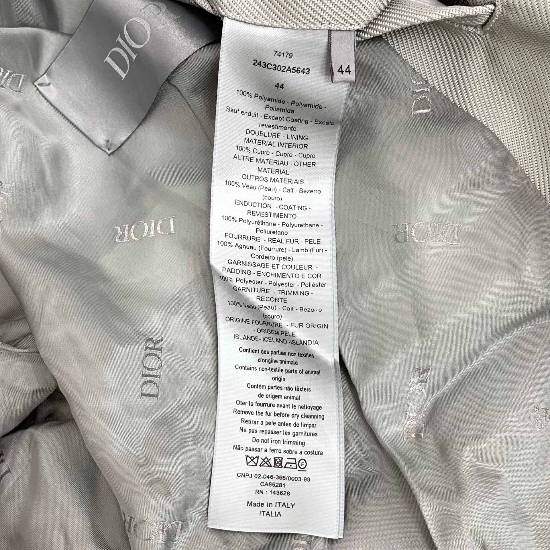 Dior gray removable hooded parka coat Size US L / EU 52-54 / 3 - 8 Thumbnail