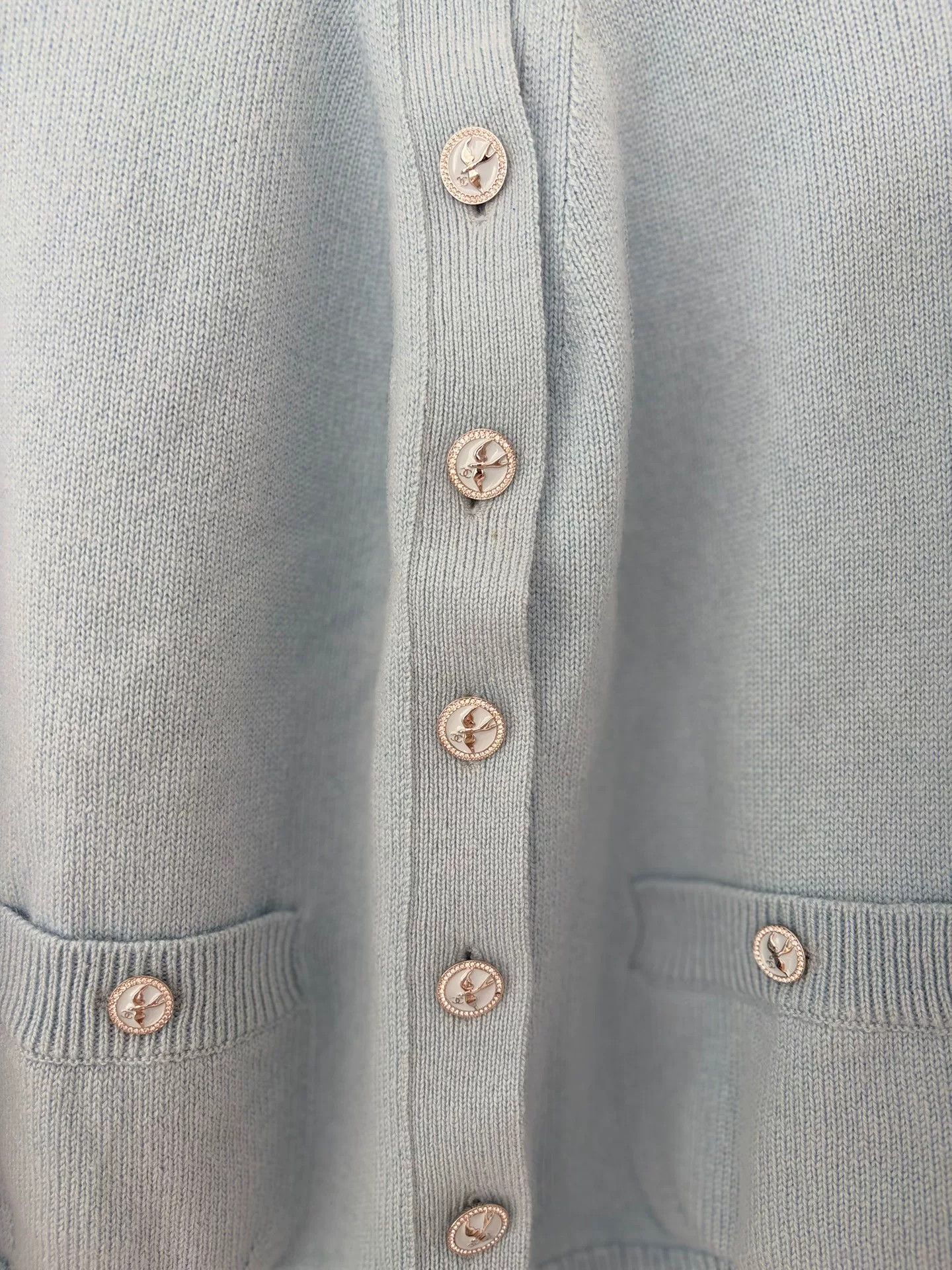 Chanel Chanel 25S Blue Cashmere Cardigan Size US S / EU 44-46 / 1 - 3 Thumbnail