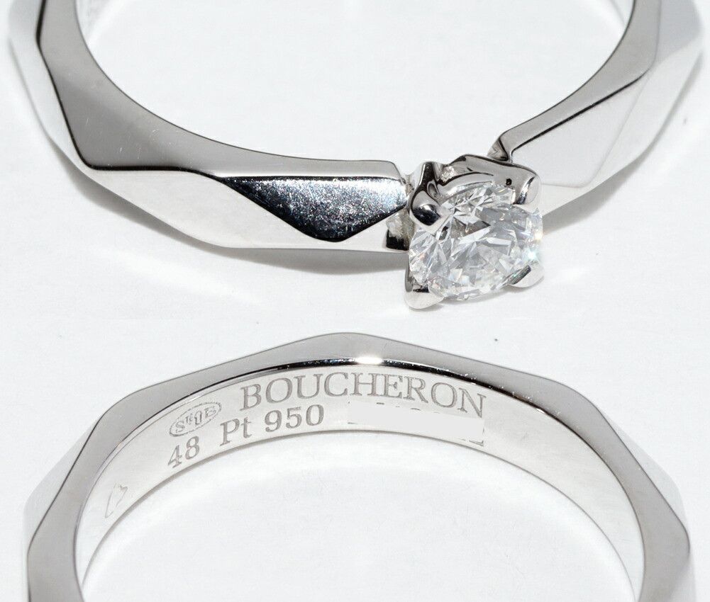 Other Boucheron Boucheron Facette Pt950 Diamond Ring Leather Ring JSL00001 DUTY FREE for USA Size ONE SIZE - 5 Thumbnail