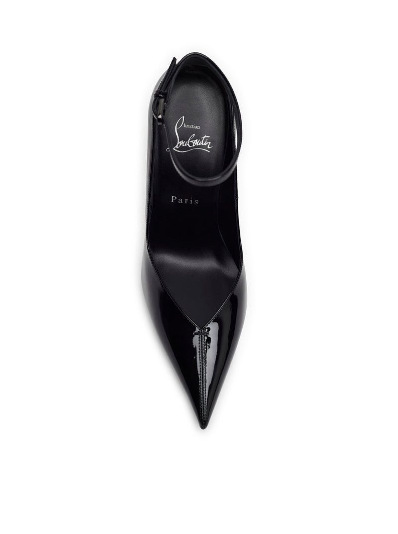 Christian Louboutin EROZEE 100 BLACK PATENT DÉCOLLETÉ Size US 7 / IT 37 - 4 Thumbnail