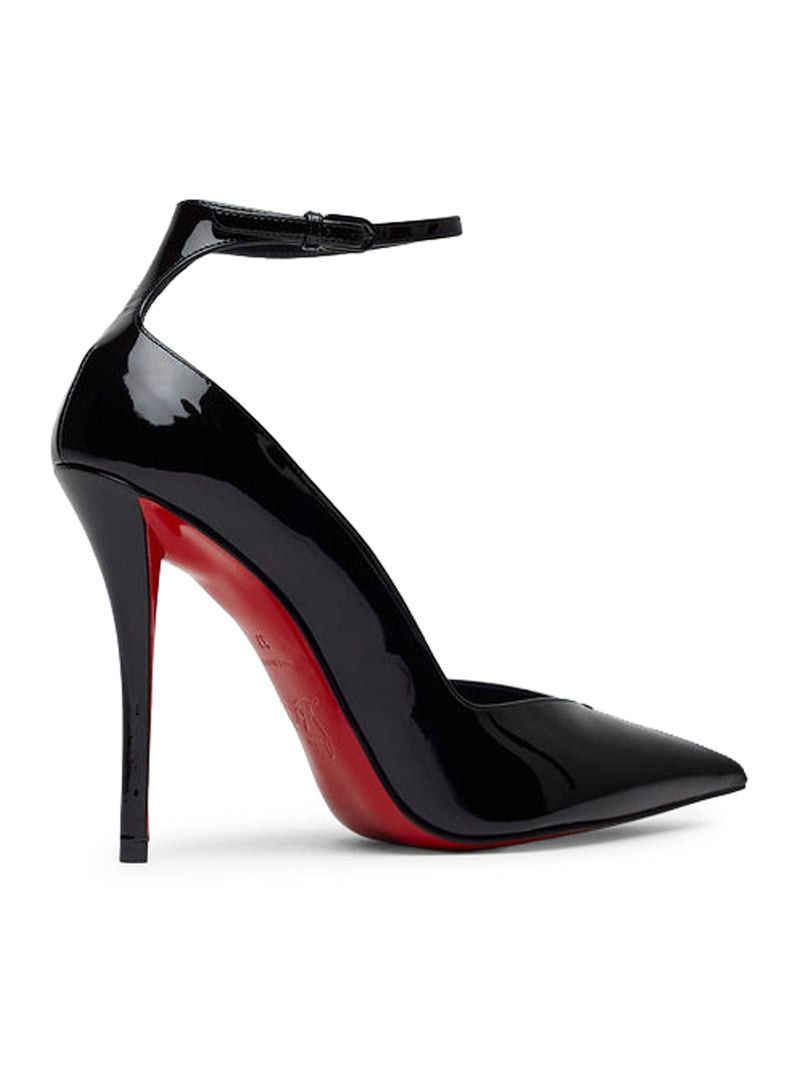 Christian Louboutin EROZEE 100 BLACK PATENT DÉCOLLETÉ Size US 7.5 / IT 37.5 - 3 Thumbnail