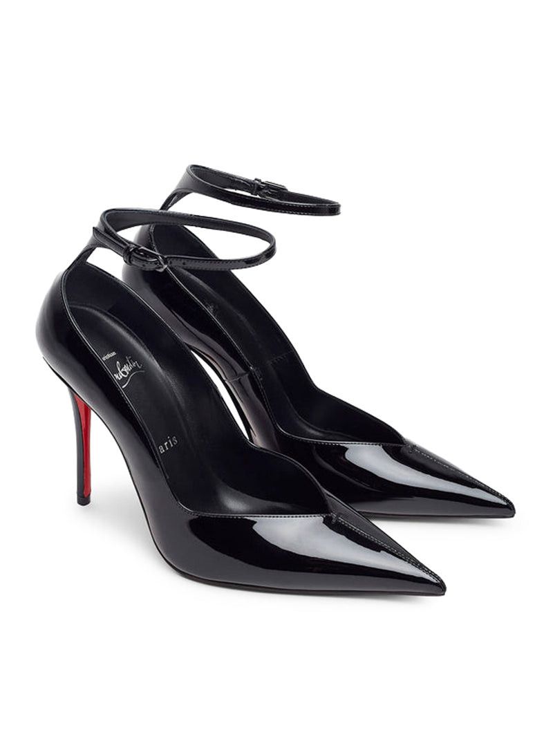 Christian Louboutin EROZEE 100 BLACK PATENT DÉCOLLETÉ Size US 9 / IT 39 - 2 Thumbnail