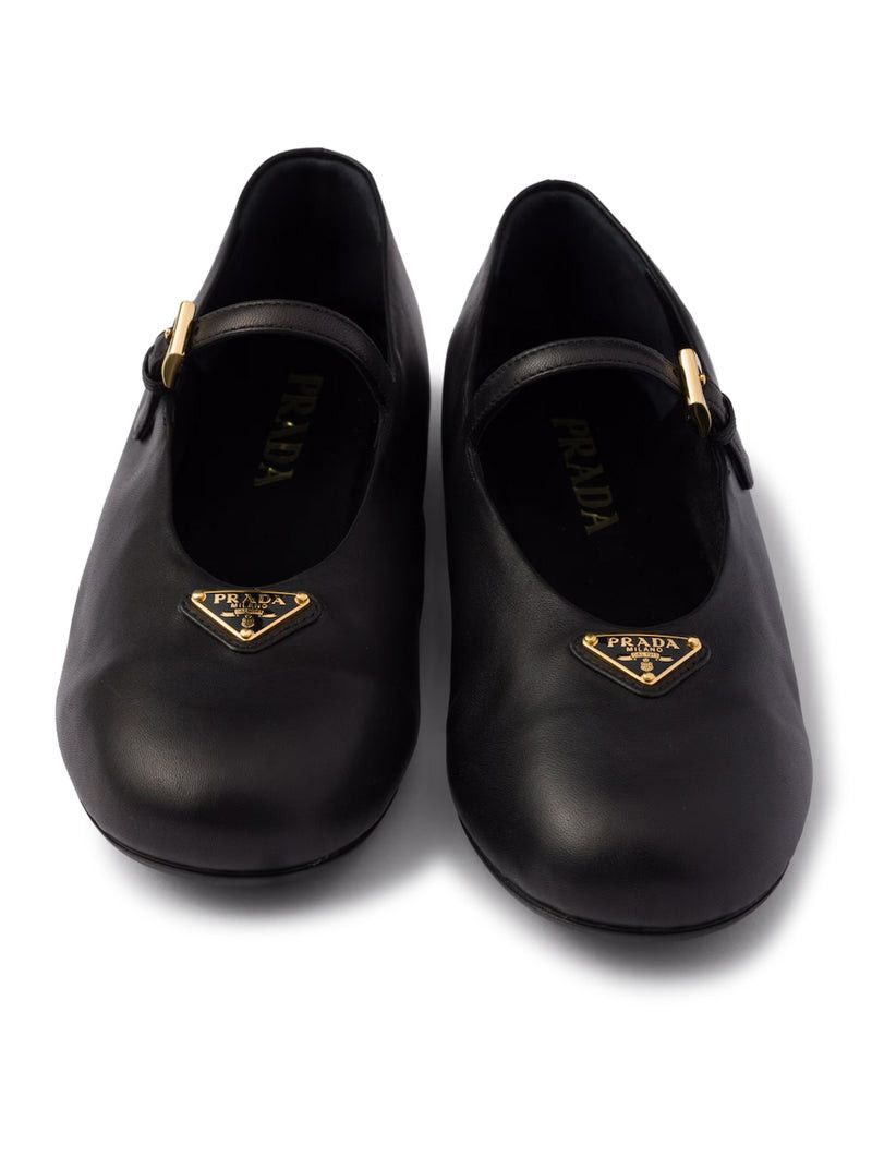Prada NAPPA LEATHER BALLERINAS Size US 7.5 / IT 37.5 - 4 Thumbnail