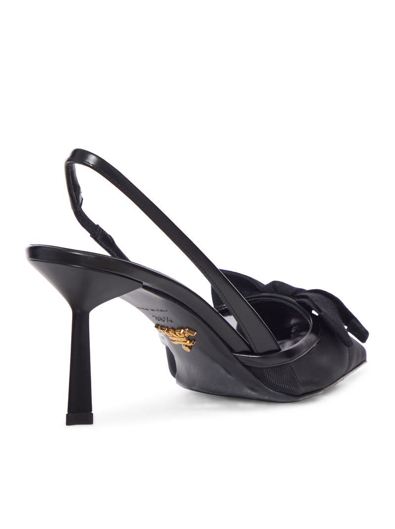 Prada MESH BOW SLINGBACK PUMPS Size US 7 / IT 37 - 3 Thumbnail