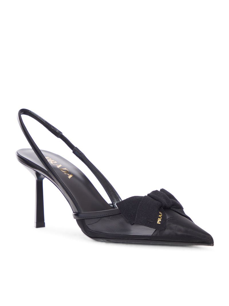 Prada MESH BOW SLINGBACK PUMPS Size US 8.5 / IT 38.5 - 2 Thumbnail