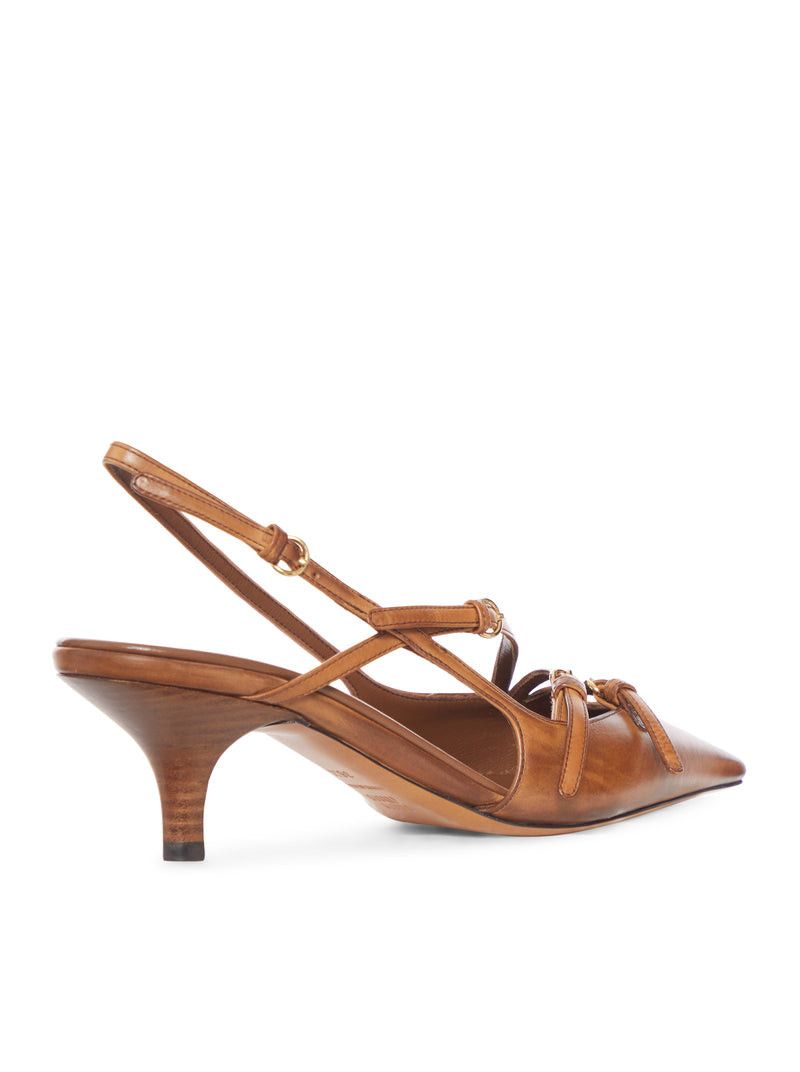 Miu Miu LEATHER SLINGBACK WITH BUCKLES Size US 7.5 / IT 37.5 - 3 Thumbnail