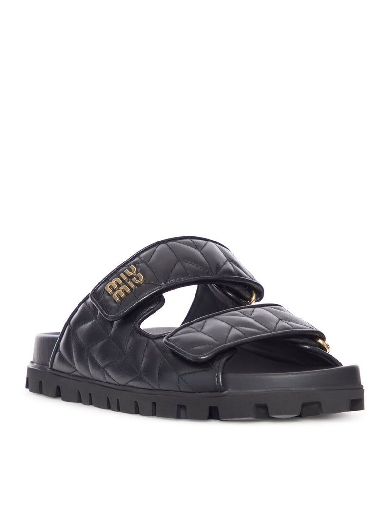 Miu Miu NAPPA MATELASSÉ SANDALS Size US 7.5 / IT 37.5 - 2 Thumbnail