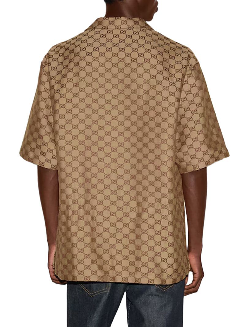Gucci LINEN BLEND SHIRT WITH ALLOVER GG Size US L / EU 52-54 / 3 - 3 Thumbnail
