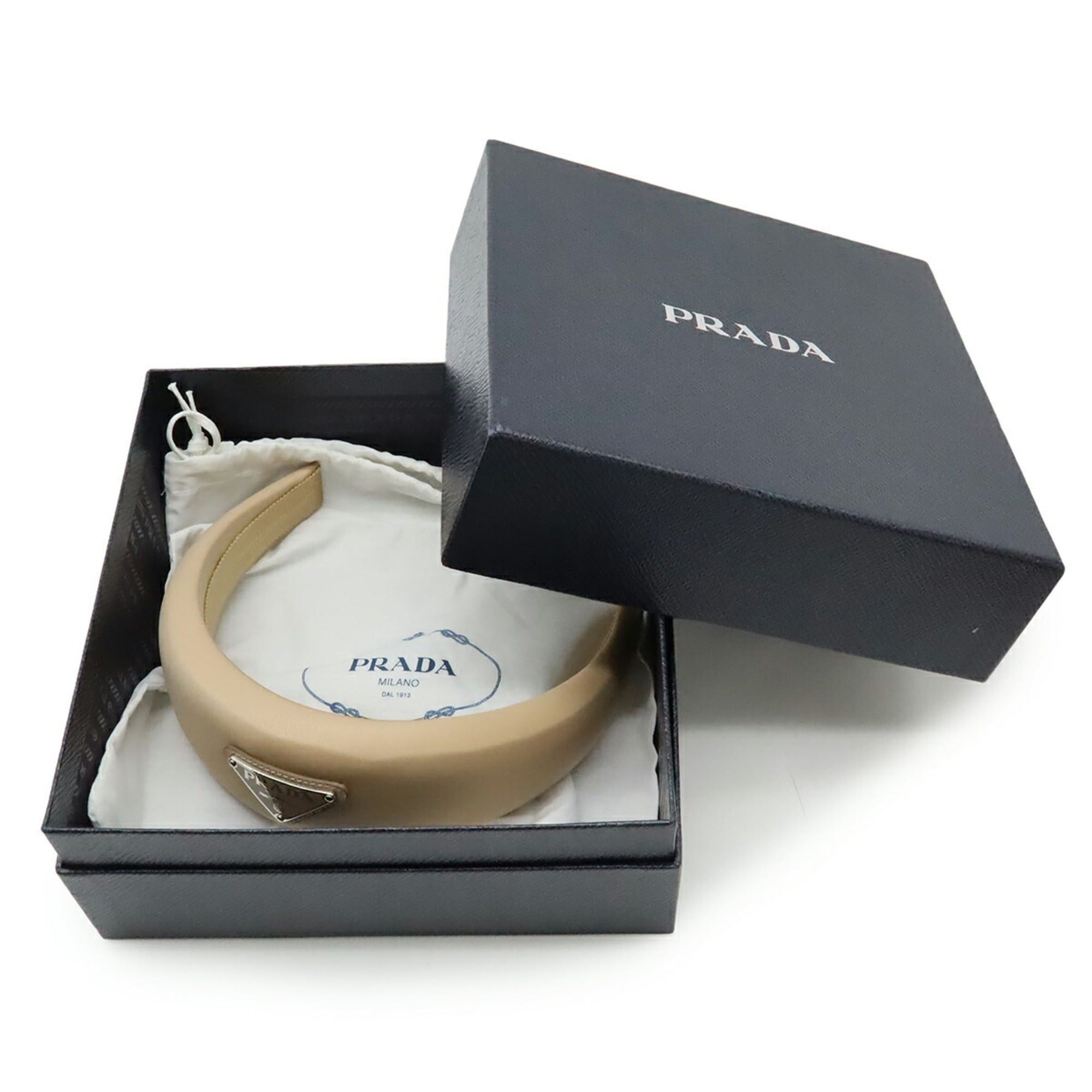 Prada Prada Triangle Headband, Beige Nylon, 1IH016 Size ONE SIZE - 8 Thumbnail