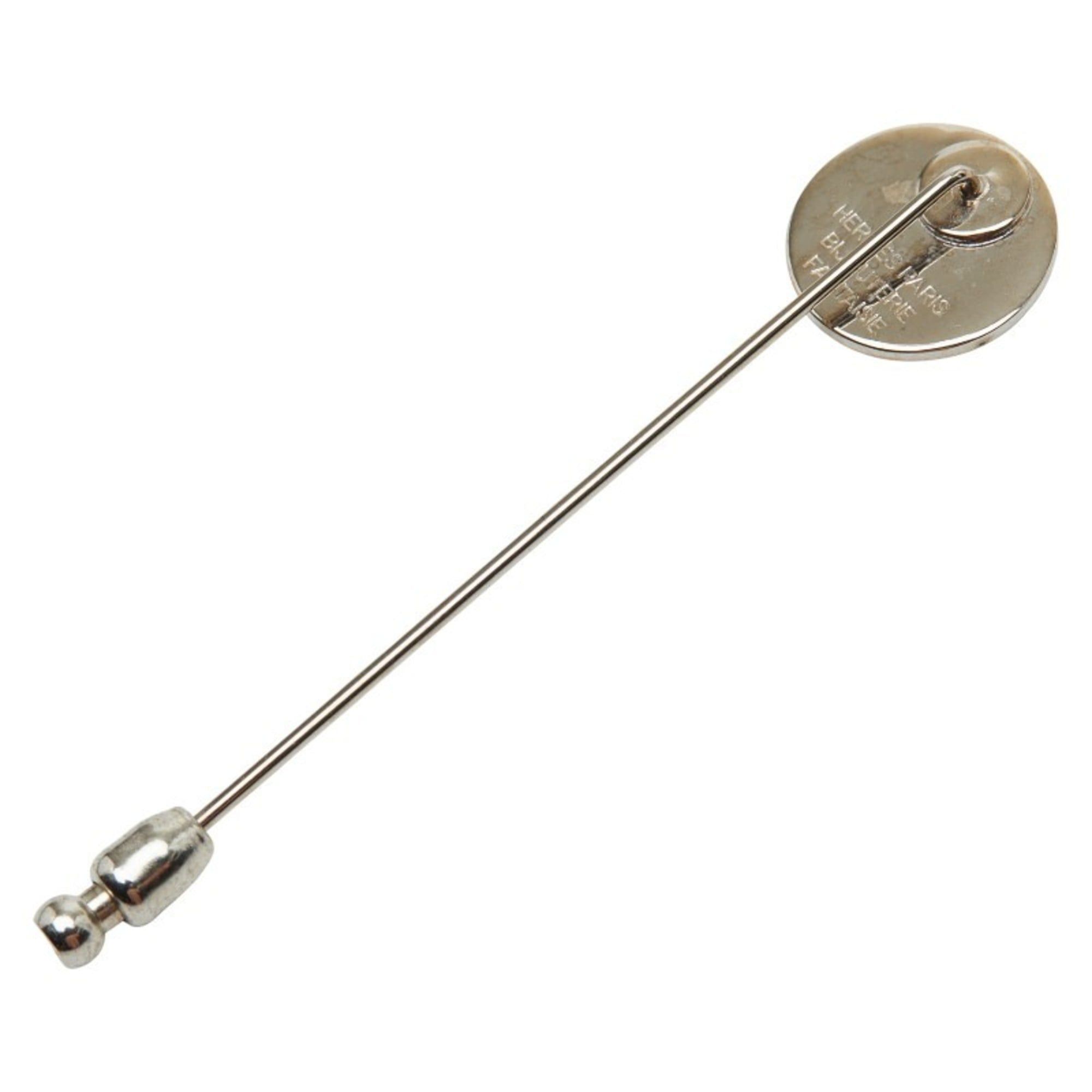 Hermes Hermes Serie pin brooch in silver metal for women. Size ONE SIZE - 2 Thumbnail