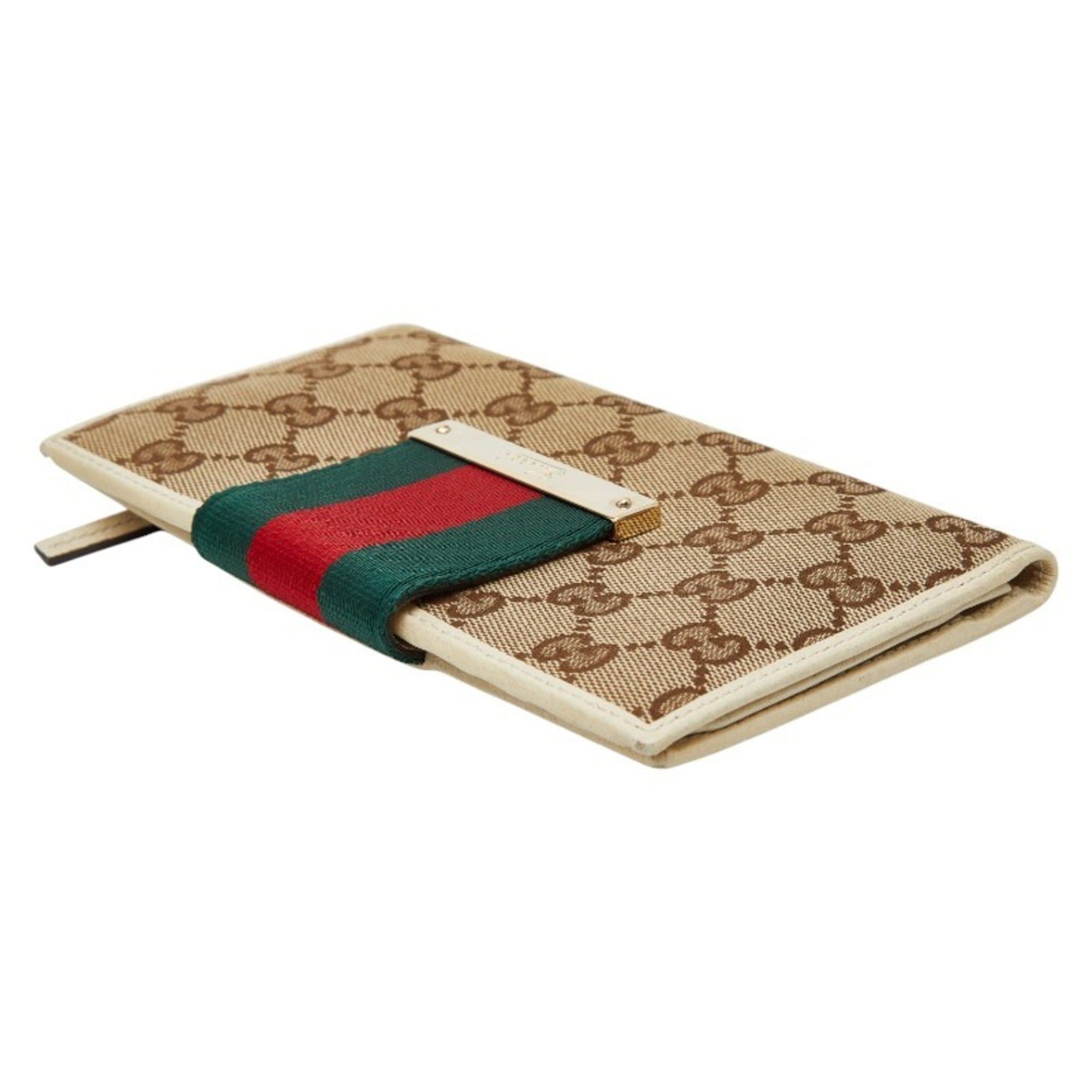 Gucci Gucci GG Canvas Sherry Line Long Wallet 181672 Beige Ivory Leather Women's GUCCI Size ONE SIZE - 5 Thumbnail