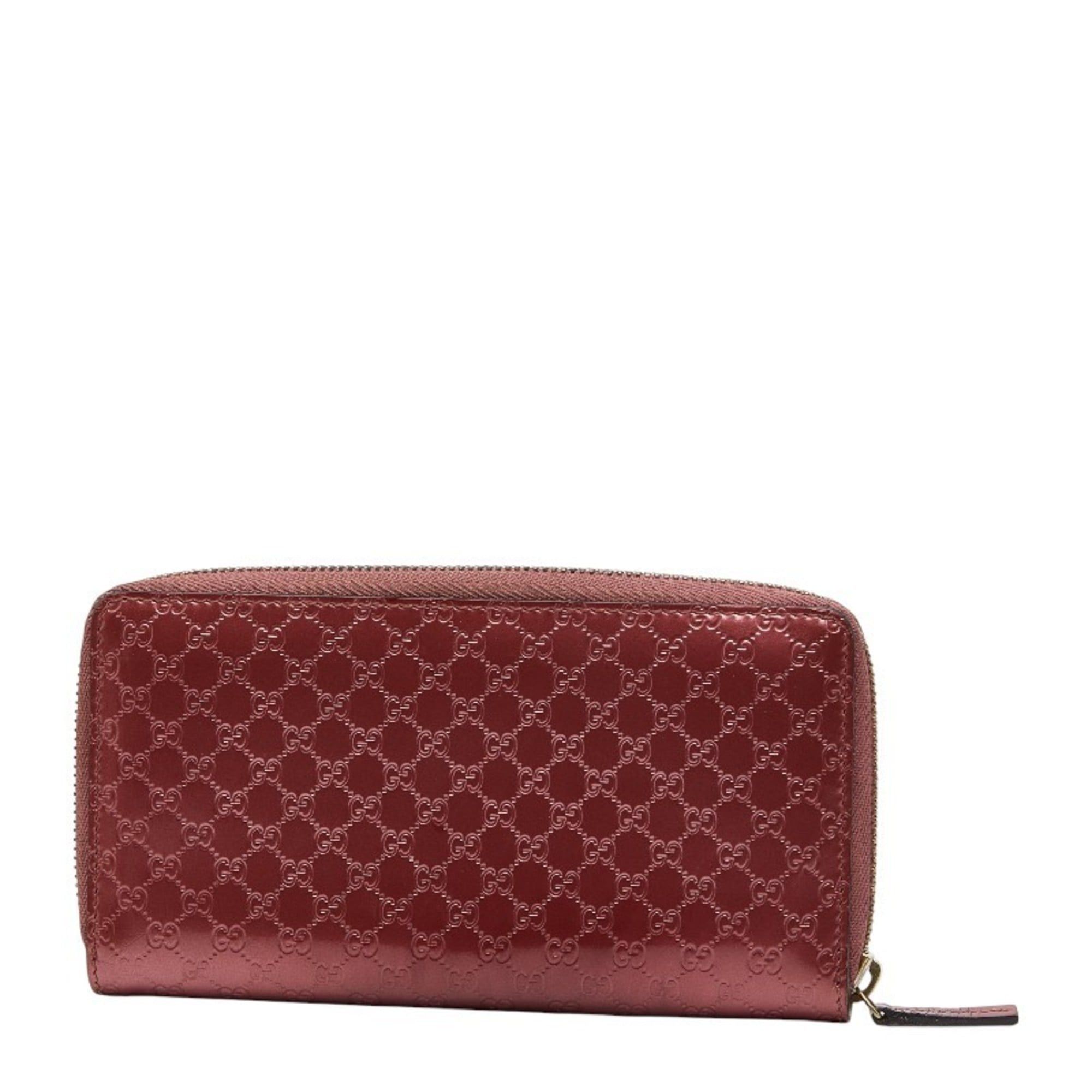 Gucci Gucci Micro Guccissima Ribbon Heart Round Zip Long Wallet 307997 Pink Enamel Women's GUCCI Size ONE SIZE - 2 Thumbnail