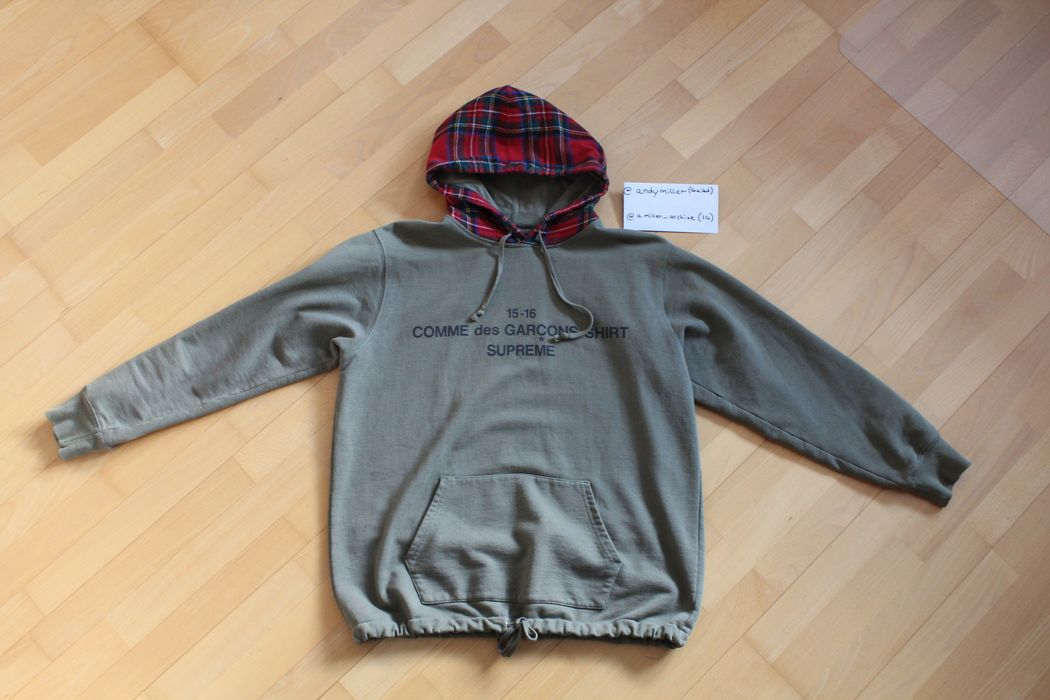 Supreme Comme Des Garcons Plaid Hoodie