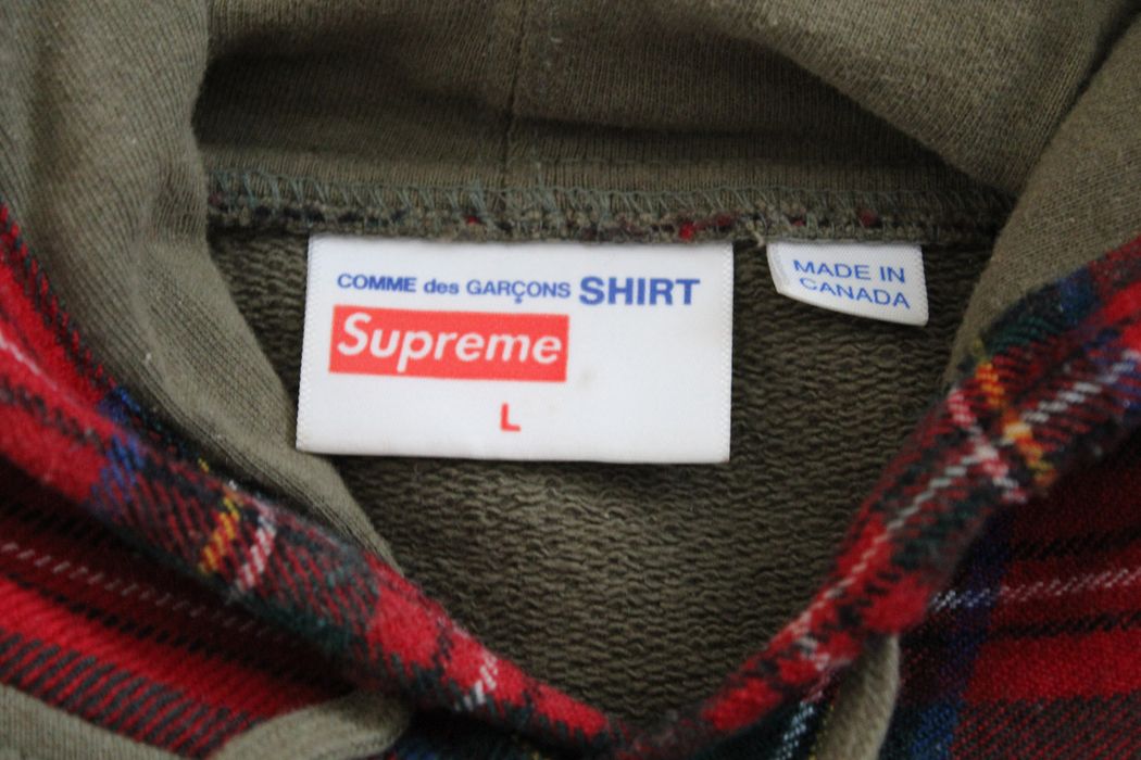 Supreme cdg sale plaid hoodie