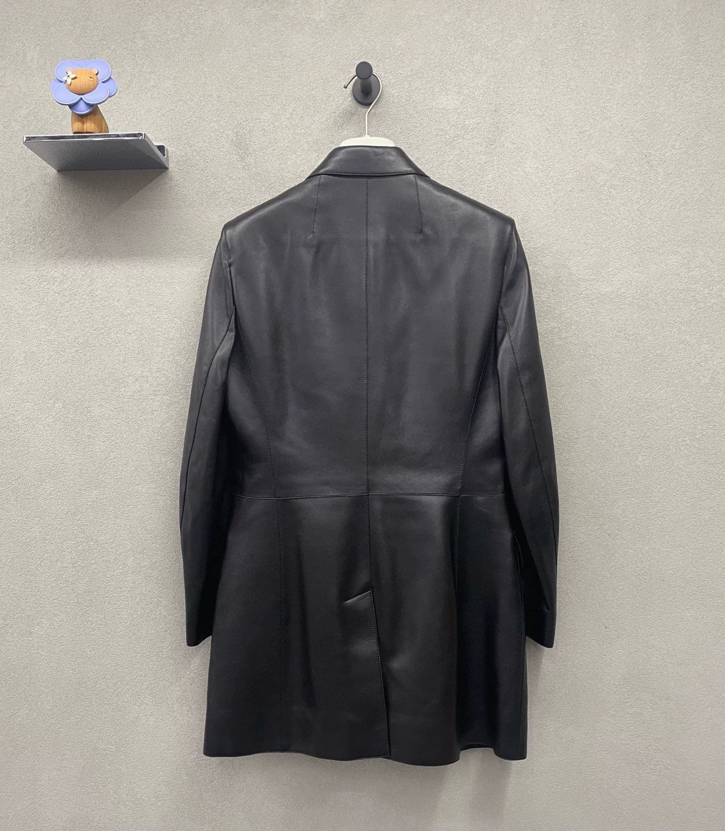 Hermes HERMES Black Leather Button Coat Size US S / EU 44-46 / 1 - 2 Thumbnail