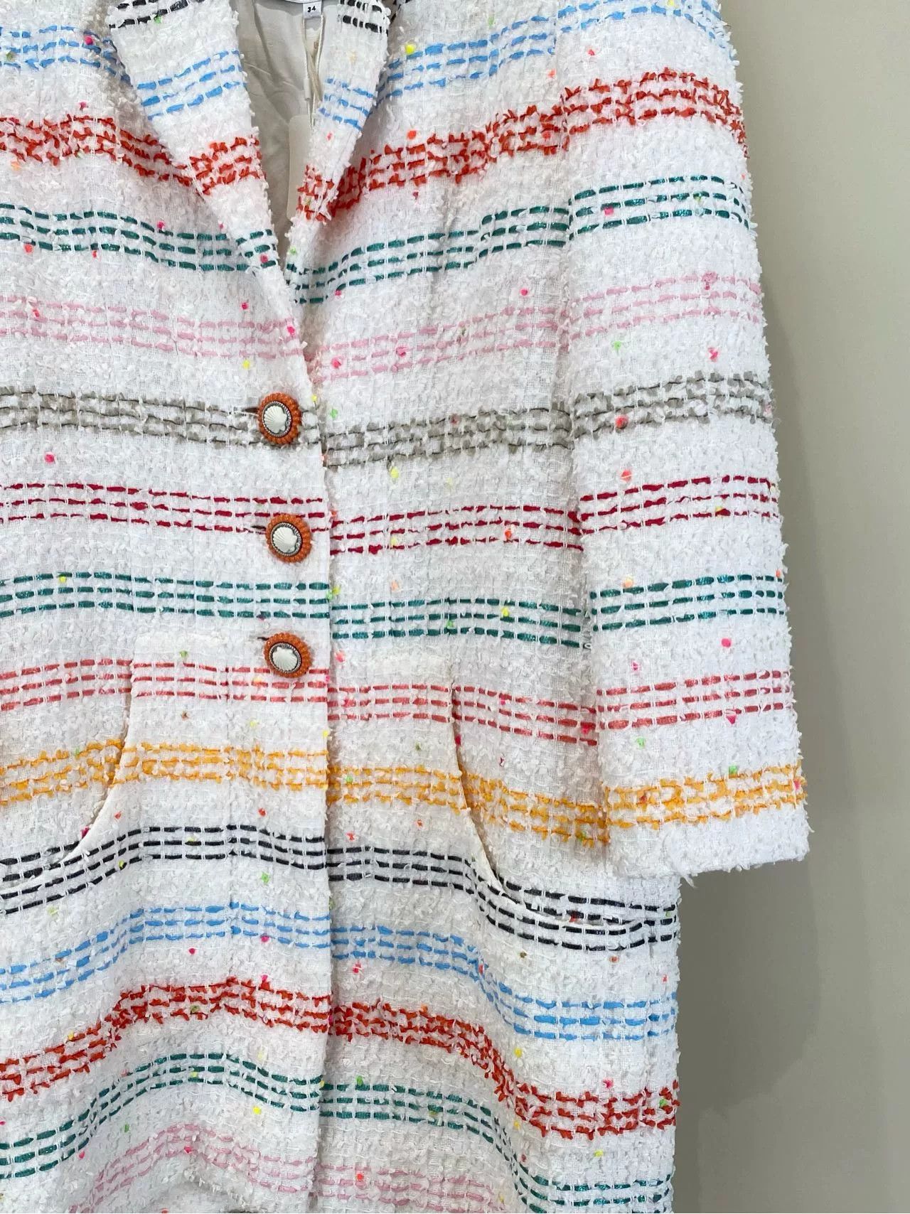 Chanel Chanel Colorful Silhouette Shell Button Lapel Coat Size US S / EU 44-46 / 1 - 3 Thumbnail