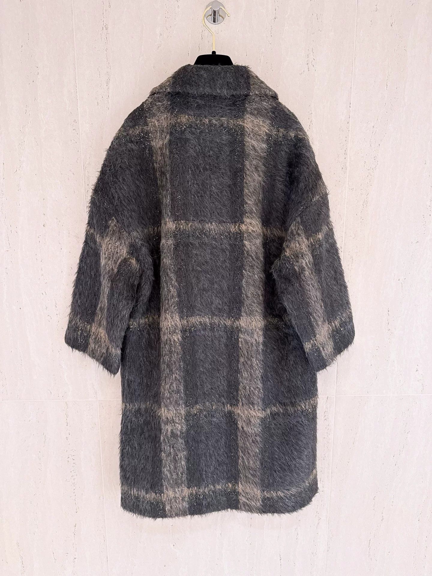 Brunello Cucinelli Brunello Cucinelli Alpaca Gray Plaid Coat Size US S / EU 44-46 / 1 - 2 Thumbnail