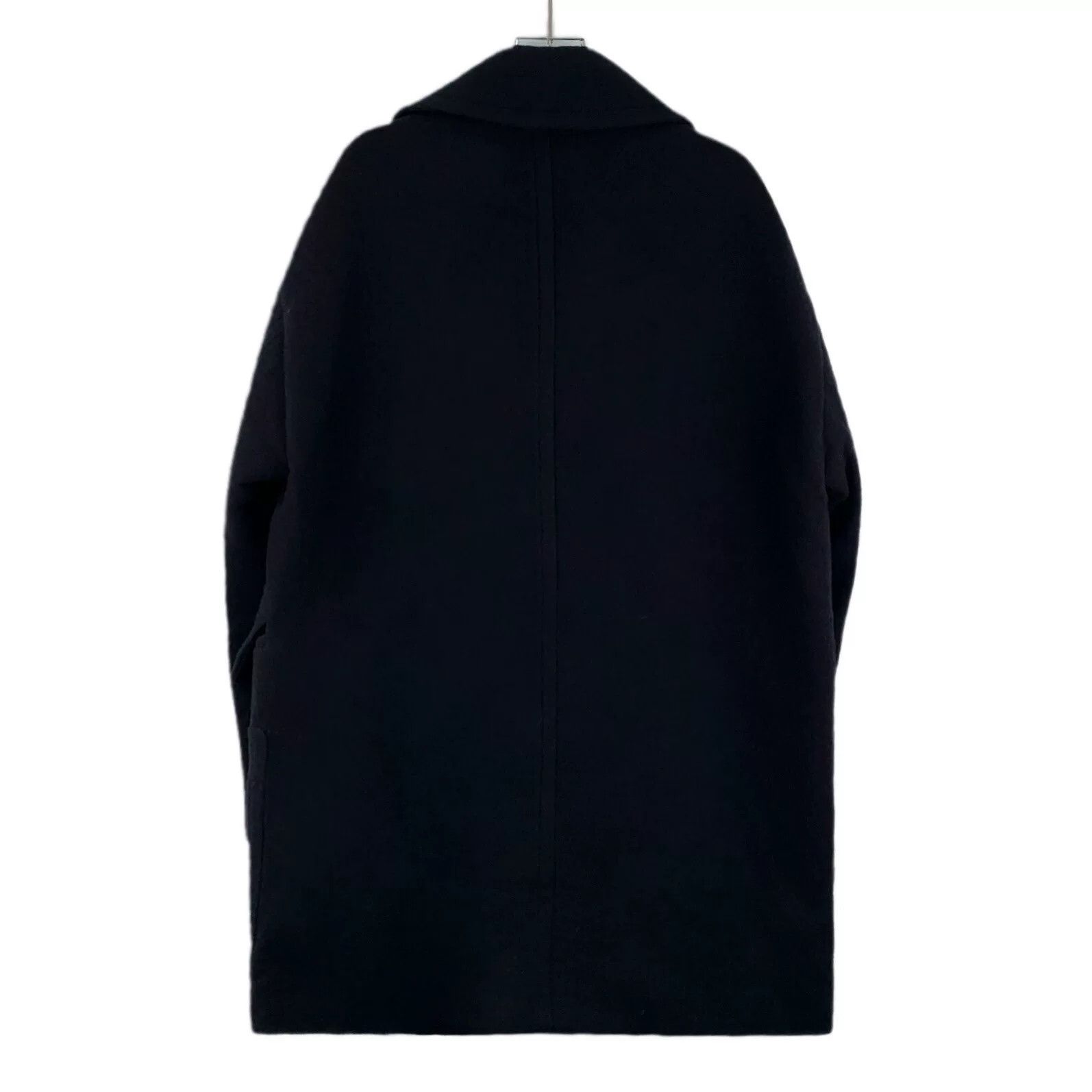 Hermes hermes black wool long coat with collar Size US L / EU 52-54 / 3 - 2 Thumbnail