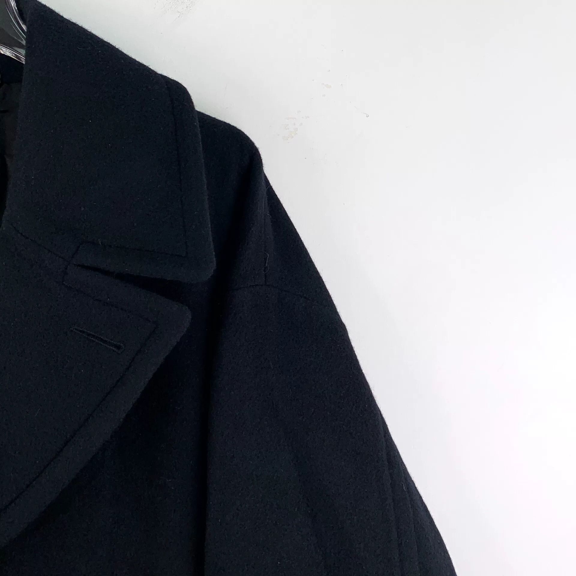 Hermes hermes black wool long coat with collar Size US L / EU 52-54 / 3 - 3 Thumbnail