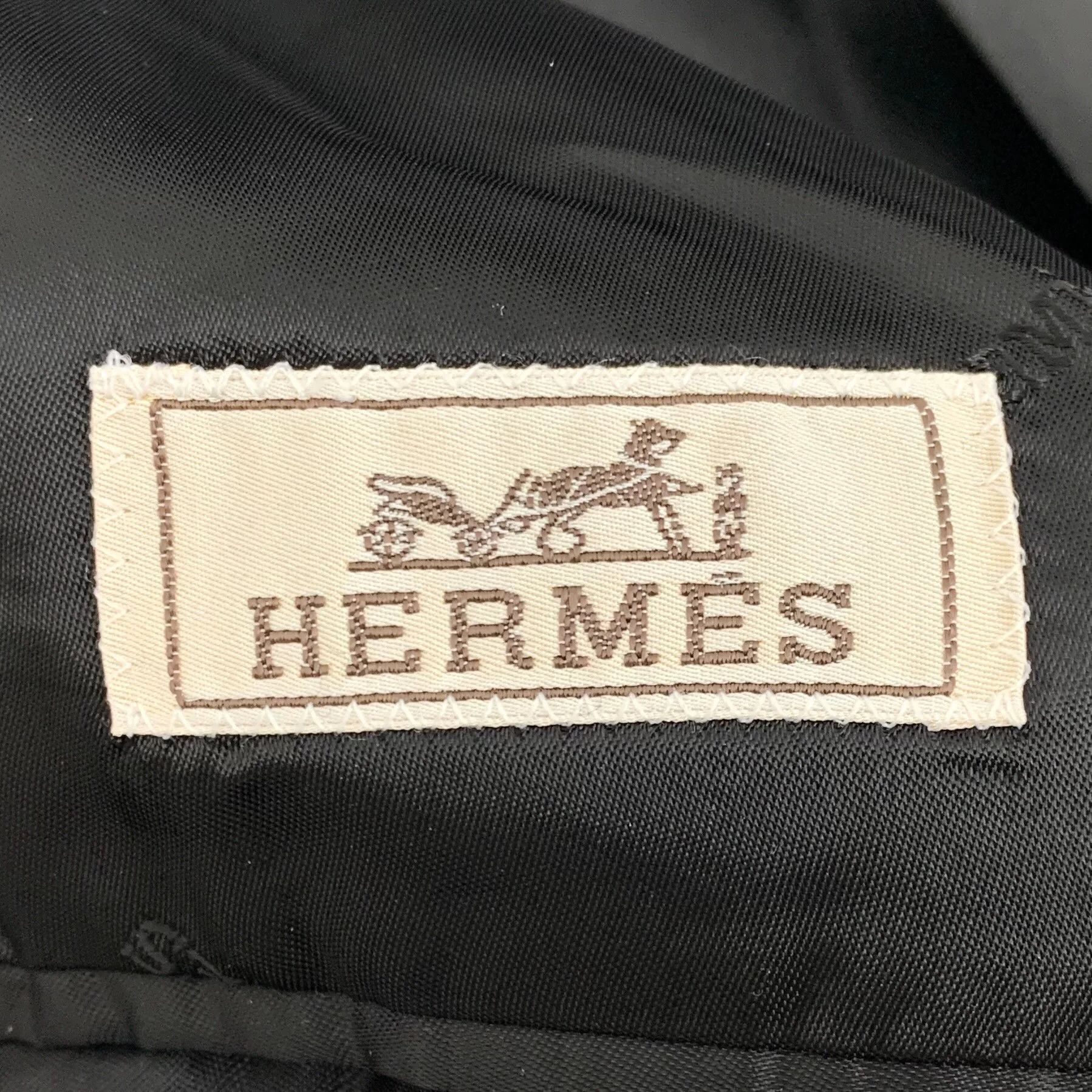 Hermes hermes black wool long coat with collar Size US L / EU 52-54 / 3 - 5 Thumbnail