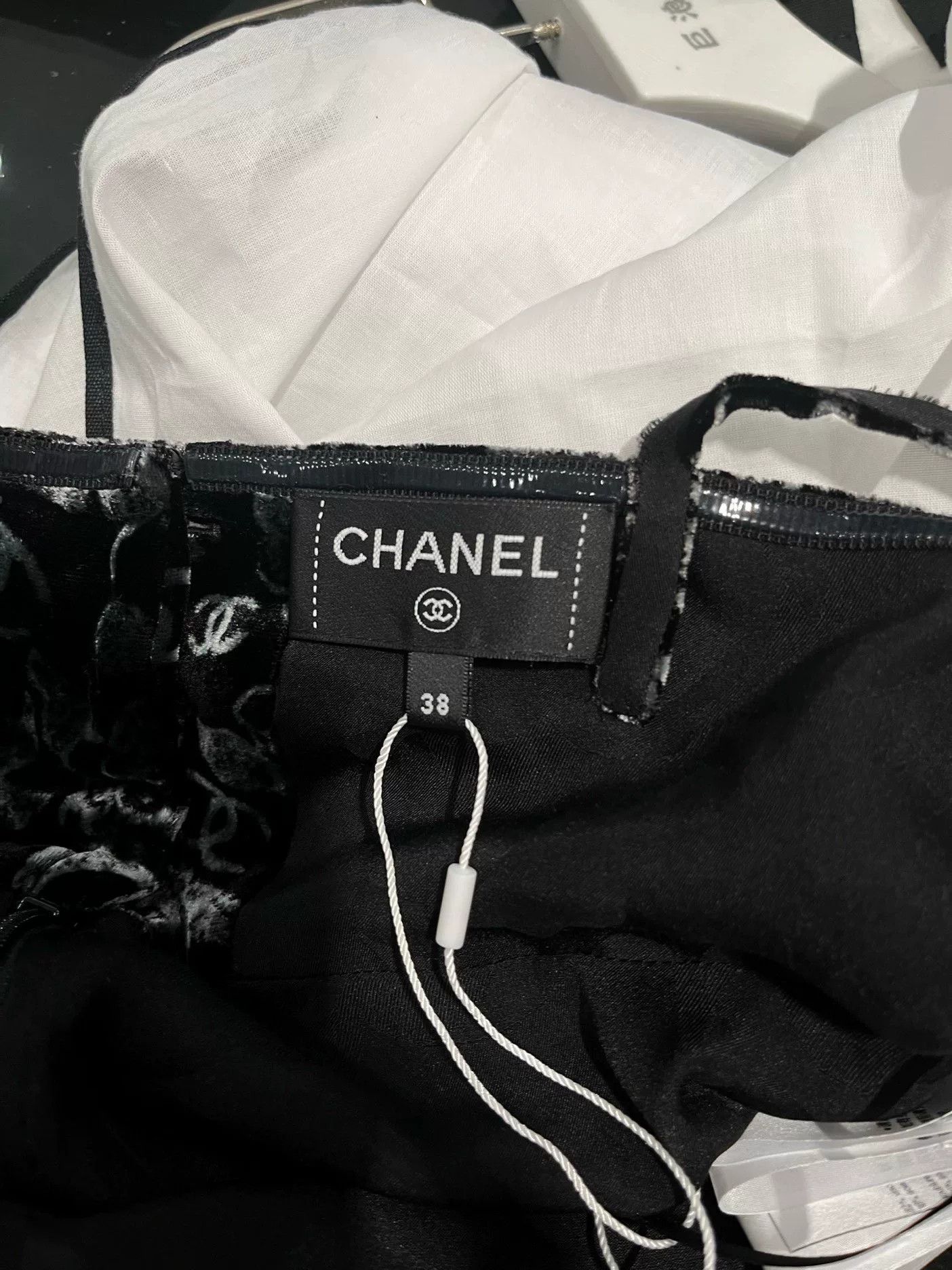 Chanel Chanel Black Velvet Printed Camisole Dress Size US M / EU 48-50 / 2 - 3 Thumbnail