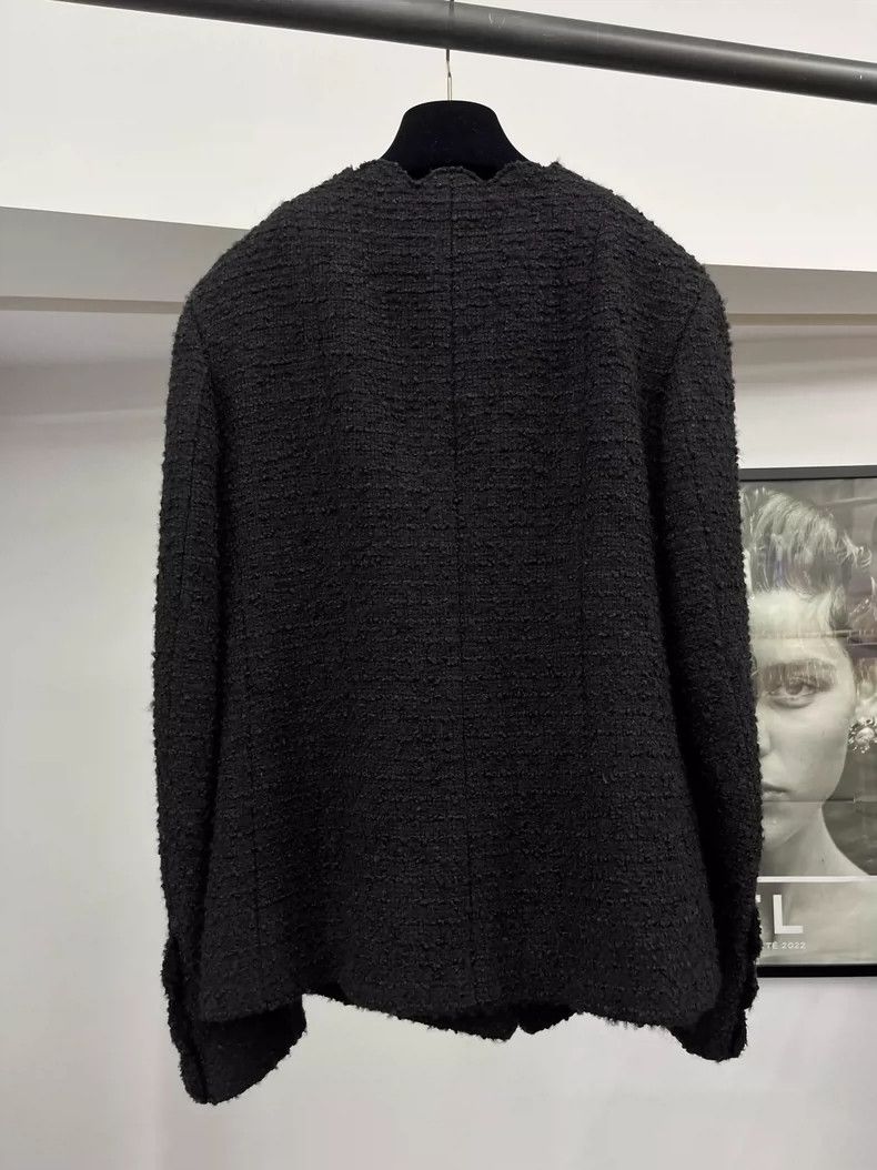 Chanel Chanel Black Gold Button Wave Edge Coat Size US M / EU 48-50 / 2 - 3 Thumbnail