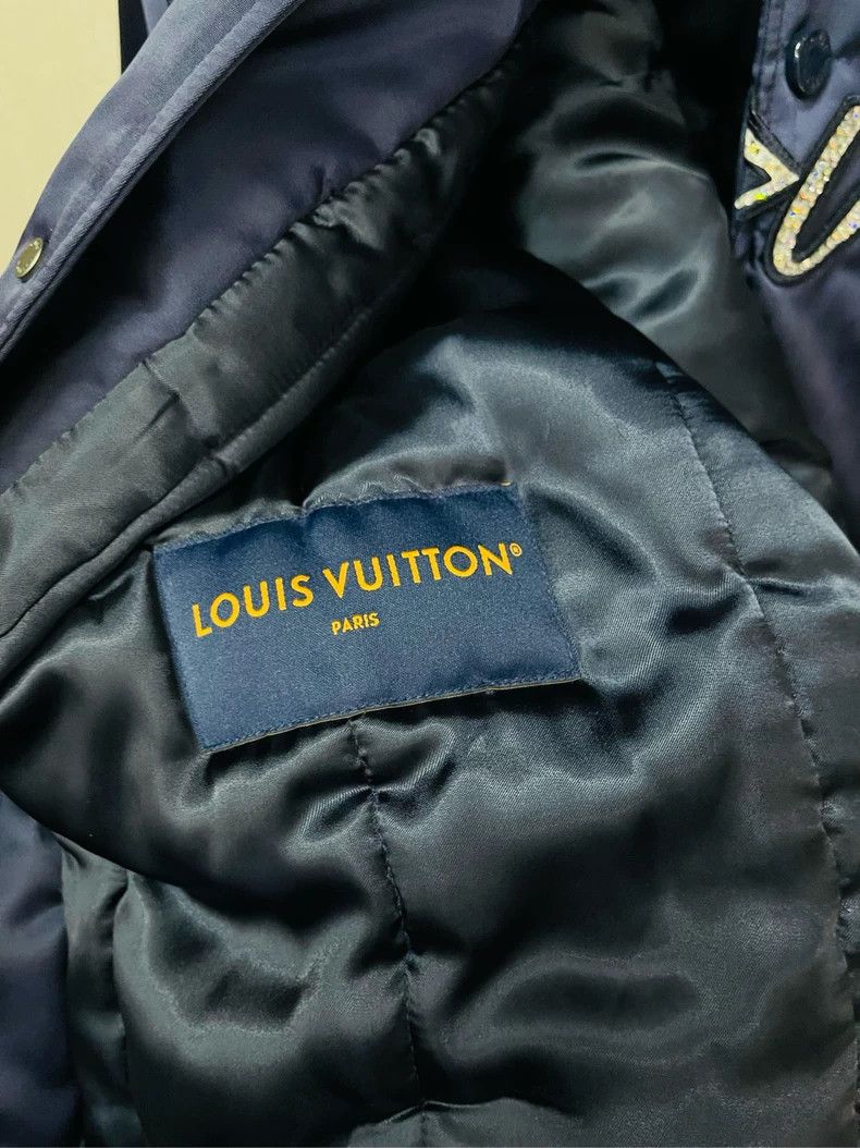 Louis Vuitton LV Blue Satin Rhinestone Varsity Jacket Size US M / EU 48-50 / 2 - 4 Thumbnail