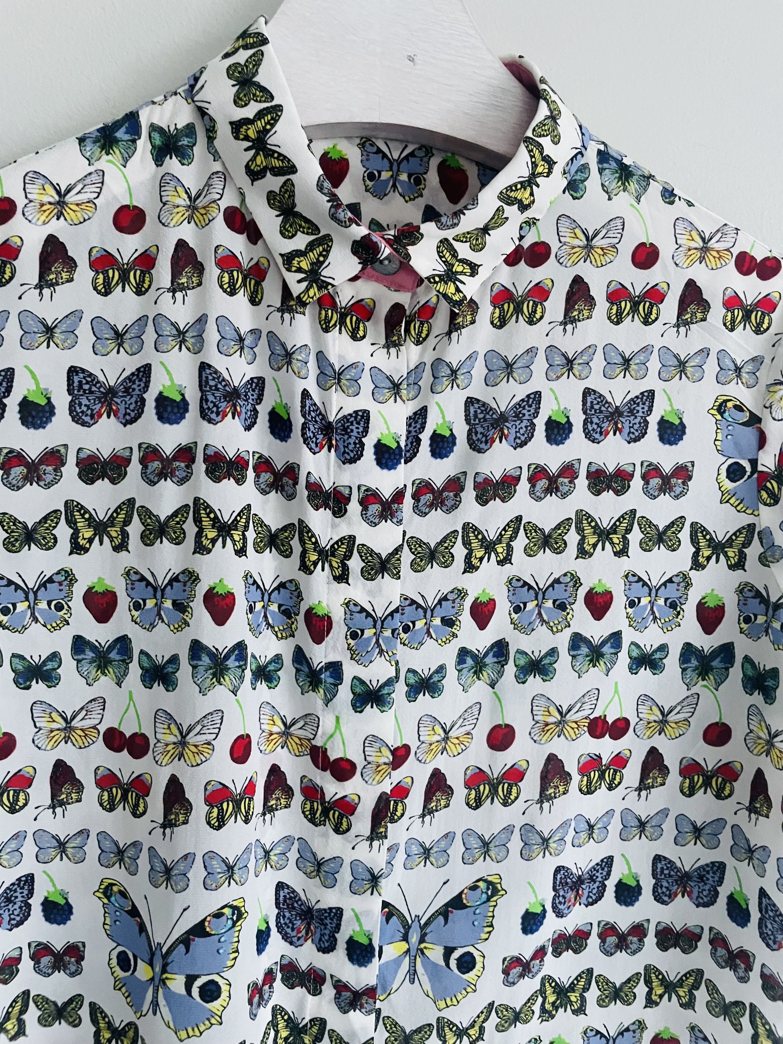 Versace Versace Butterfly silk blouse Blouse Size XS / US 0-2 / IT 36-38 - 3 Thumbnail