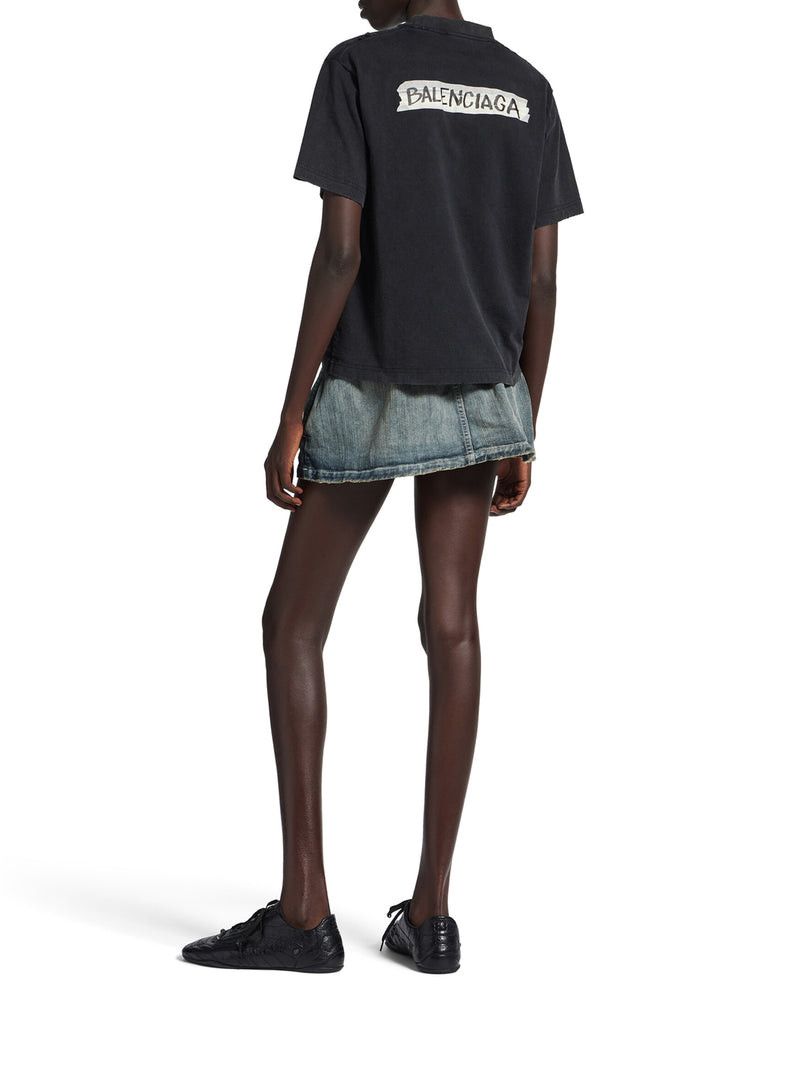 Balenciaga WOMEN`S MEDIUM FIT MASKING TAPE T-SHIRT Size M / US 6-8 / IT 42-44 - 4 Thumbnail