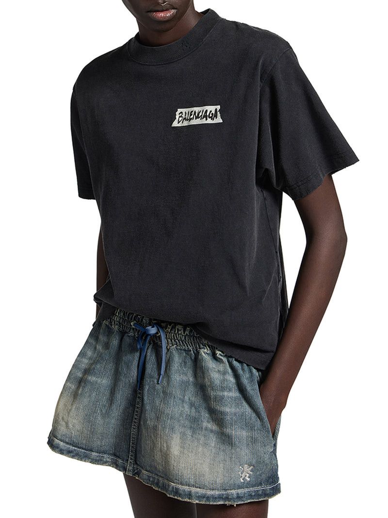 Balenciaga WOMEN`S MEDIUM FIT MASKING TAPE T-SHIRT Size L / US 10 / IT 46 - 3 Thumbnail