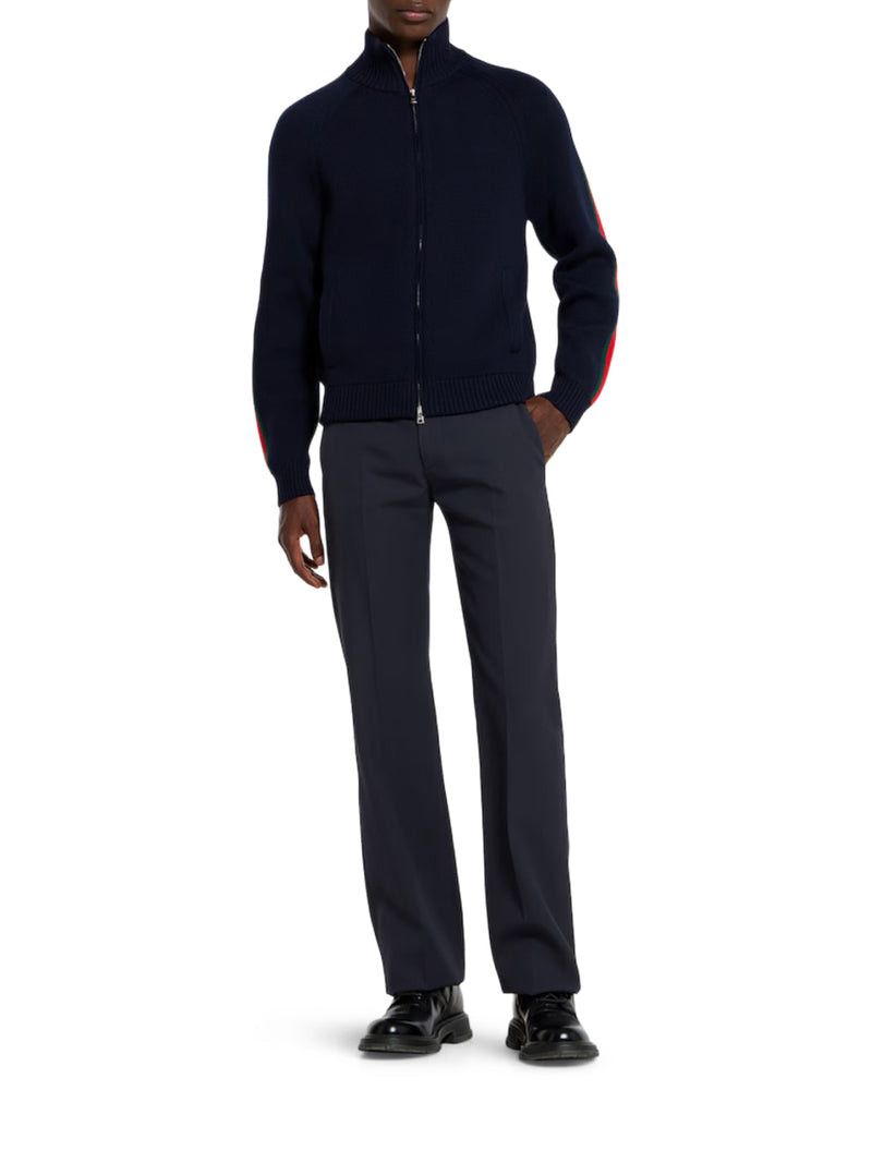 Gucci WOOL JACKET WITH ZIP AND SIDE WEB BAND Size US M / EU 48-50 / 2 - 2 Thumbnail