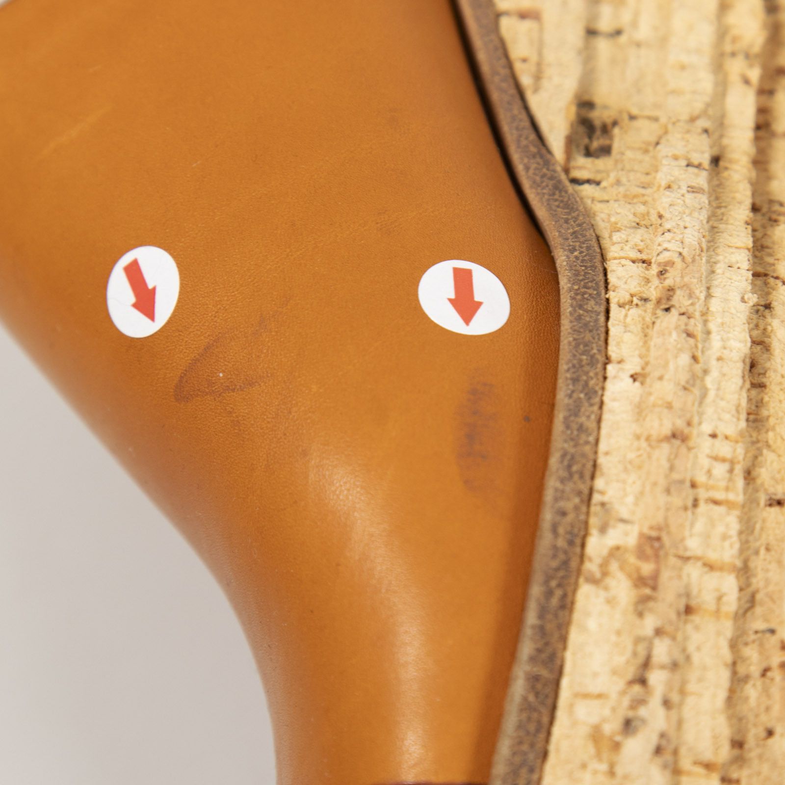 Brown Leather & Cork Wedge Sandals