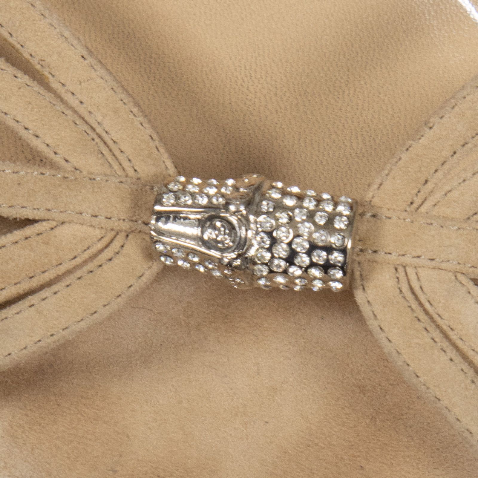 Gucci Beige Suede Gemstone Accent Sandals Size US 9.5 / IT 39.5 - 5 Thumbnail