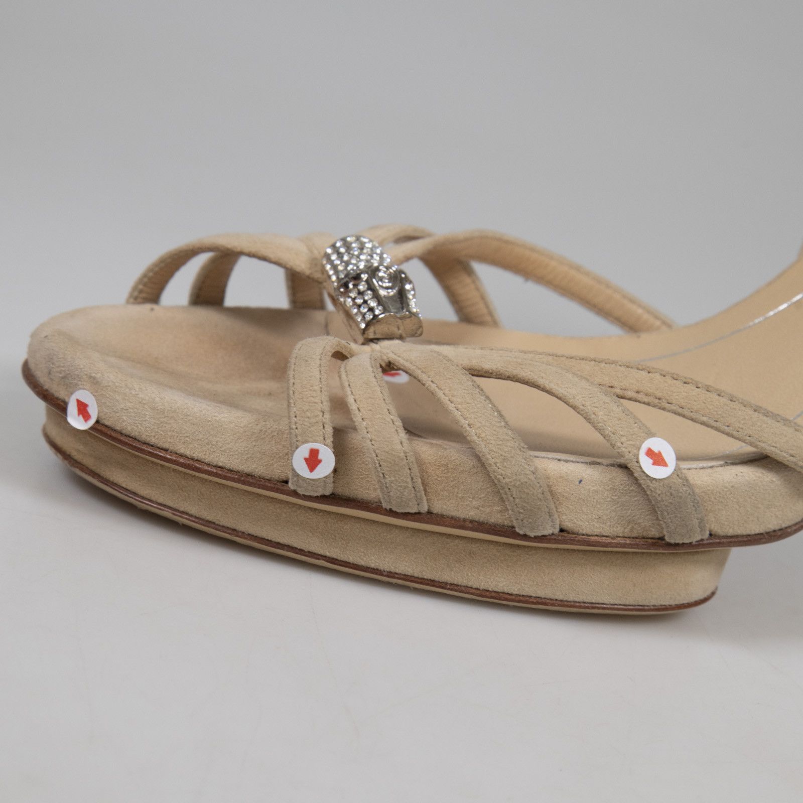 Gucci Beige Suede Gemstone Accent Sandals Size US 9.5 / IT 39.5 - 13 Thumbnail
