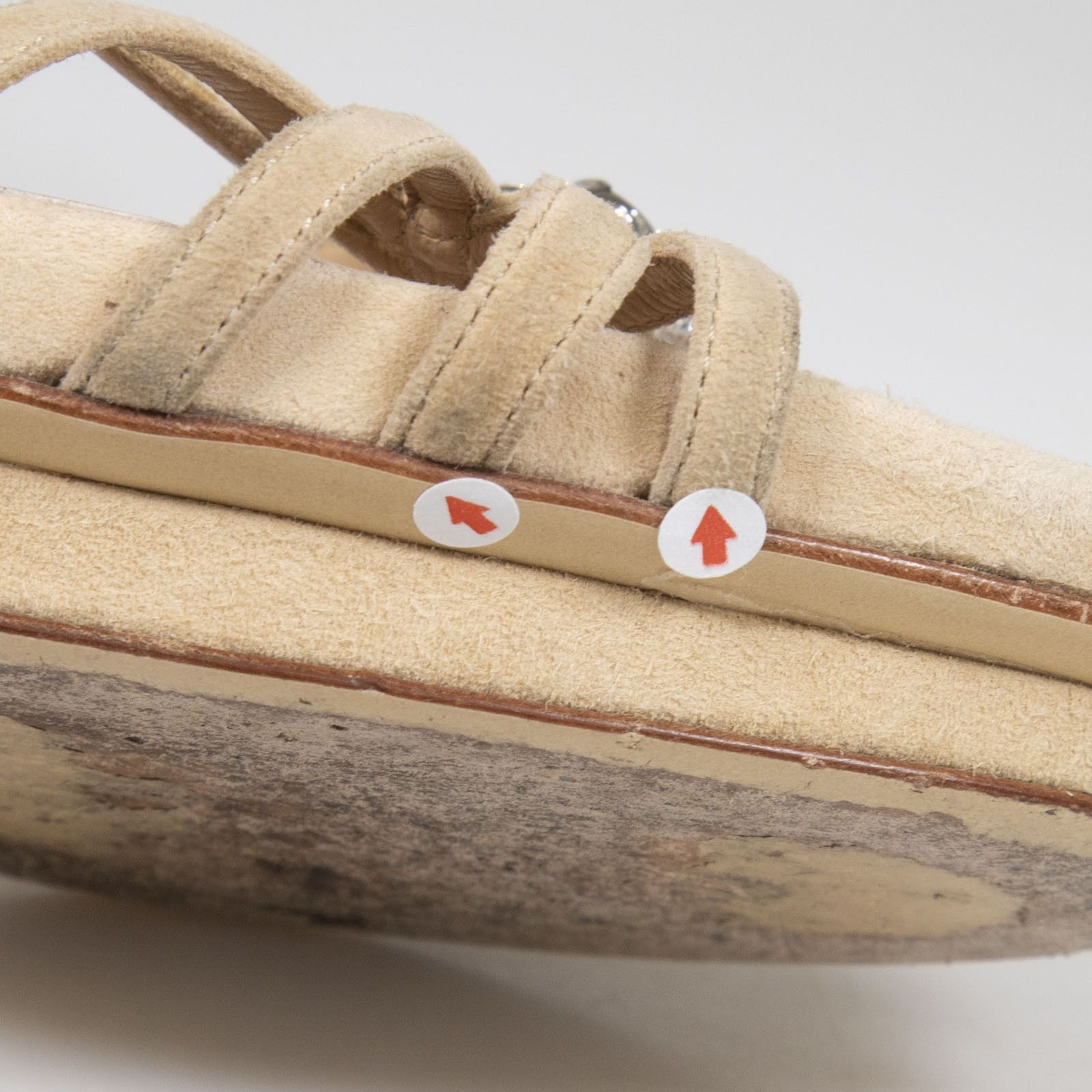 Gucci Beige Suede Gemstone Accent Sandals Size US 9.5 / IT 39.5 - 10 Thumbnail