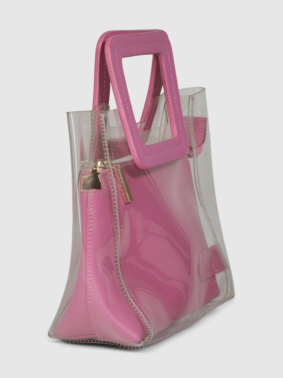 Staud Pink Leather & PVC Mini Shirley Handbag Size ONE SIZE - 3 Thumbnail