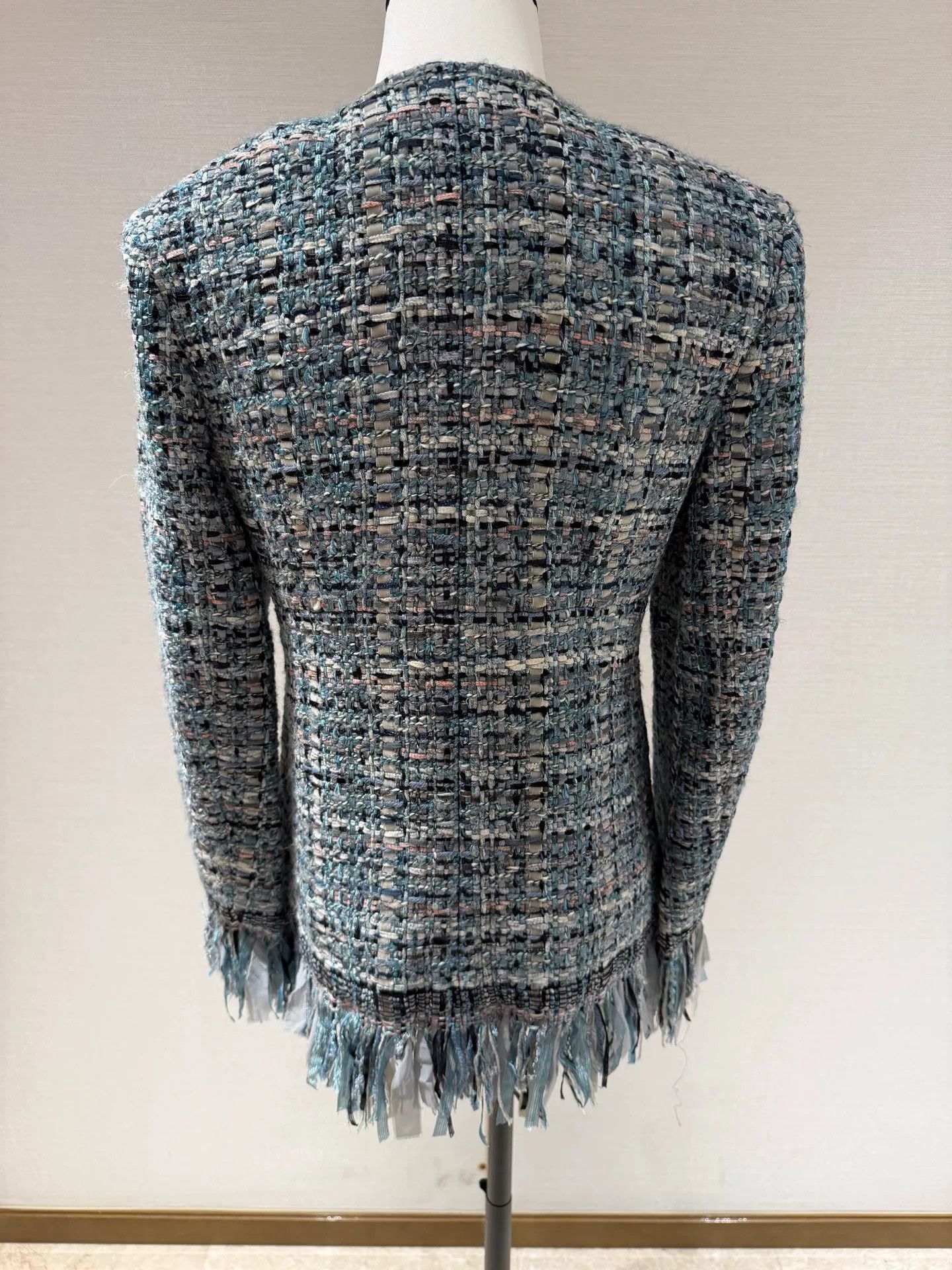 Chanel Chanel Blue Tweed Fringe Jacket 36 Size US S / EU 44-46 / 1 - 2 Thumbnail