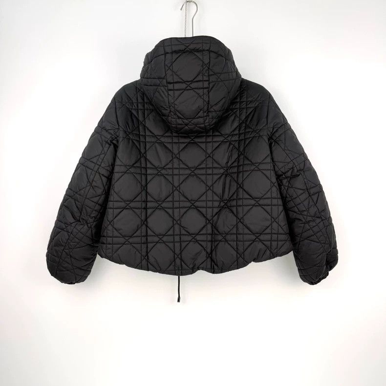 Dior Black Embroidered Bee Hooded Down Jacket