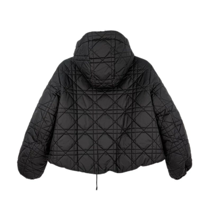 Dior Black Embroidered Bee Hooded Down Jacket