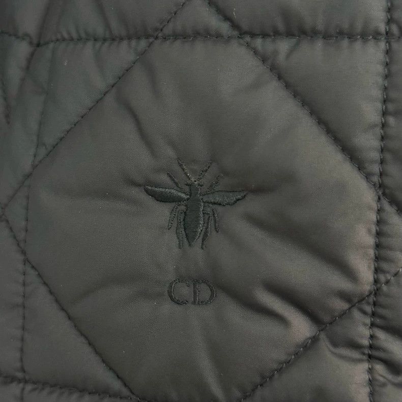 Dior Black Embroidered Bee Hooded Down Jacket