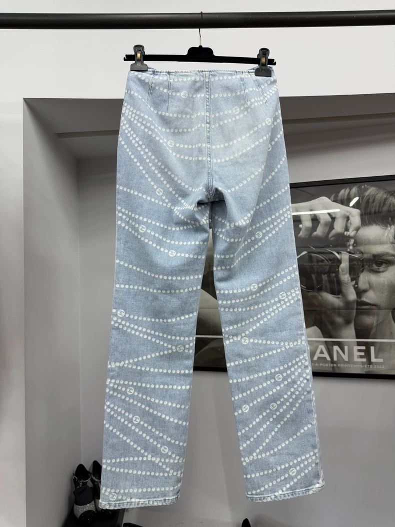 Chanel Chanel 25P Light Blue Denim Jeans Size US 36 / EU 52 - 2 Thumbnail