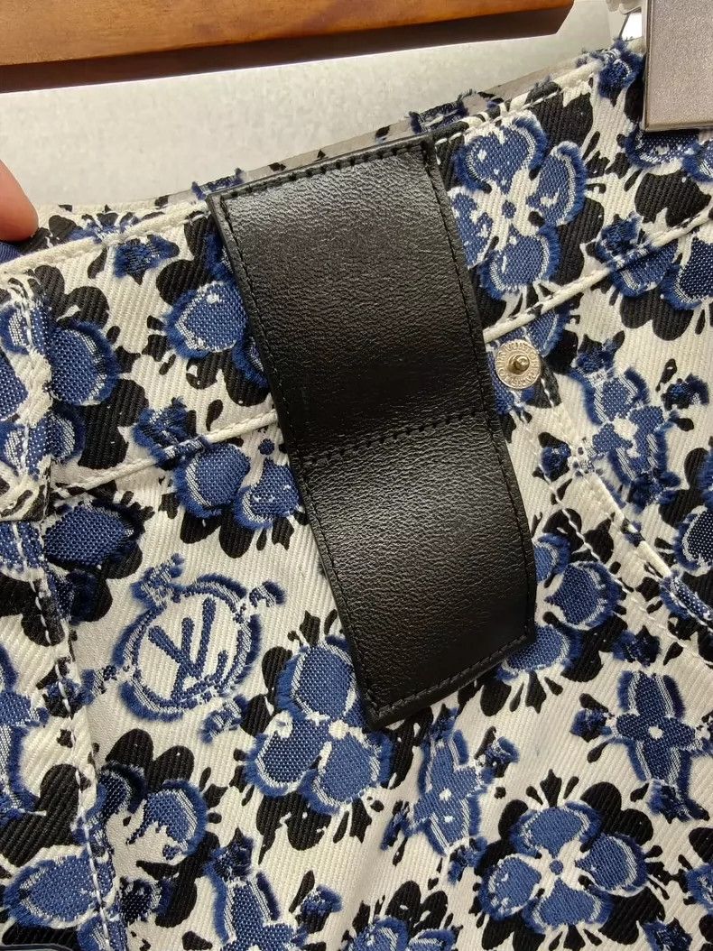 Louis Vuitton LV 24 Blue Floral Print Denim Jeans Size US 36 / EU 52 - 7 Thumbnail
