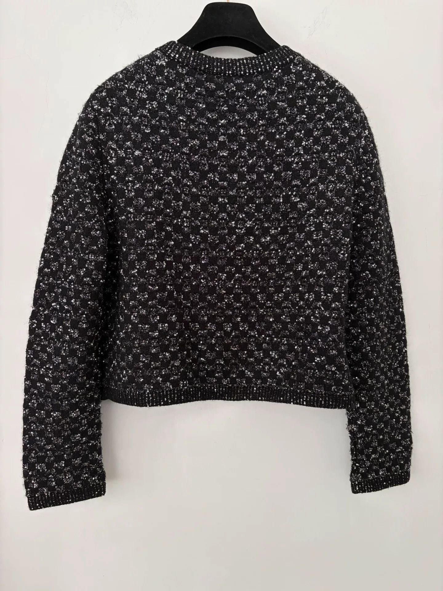 Chanel Chanel Black White Sequin Knit Cardigan Size US M / EU 48-50 / 2 - 2 Thumbnail