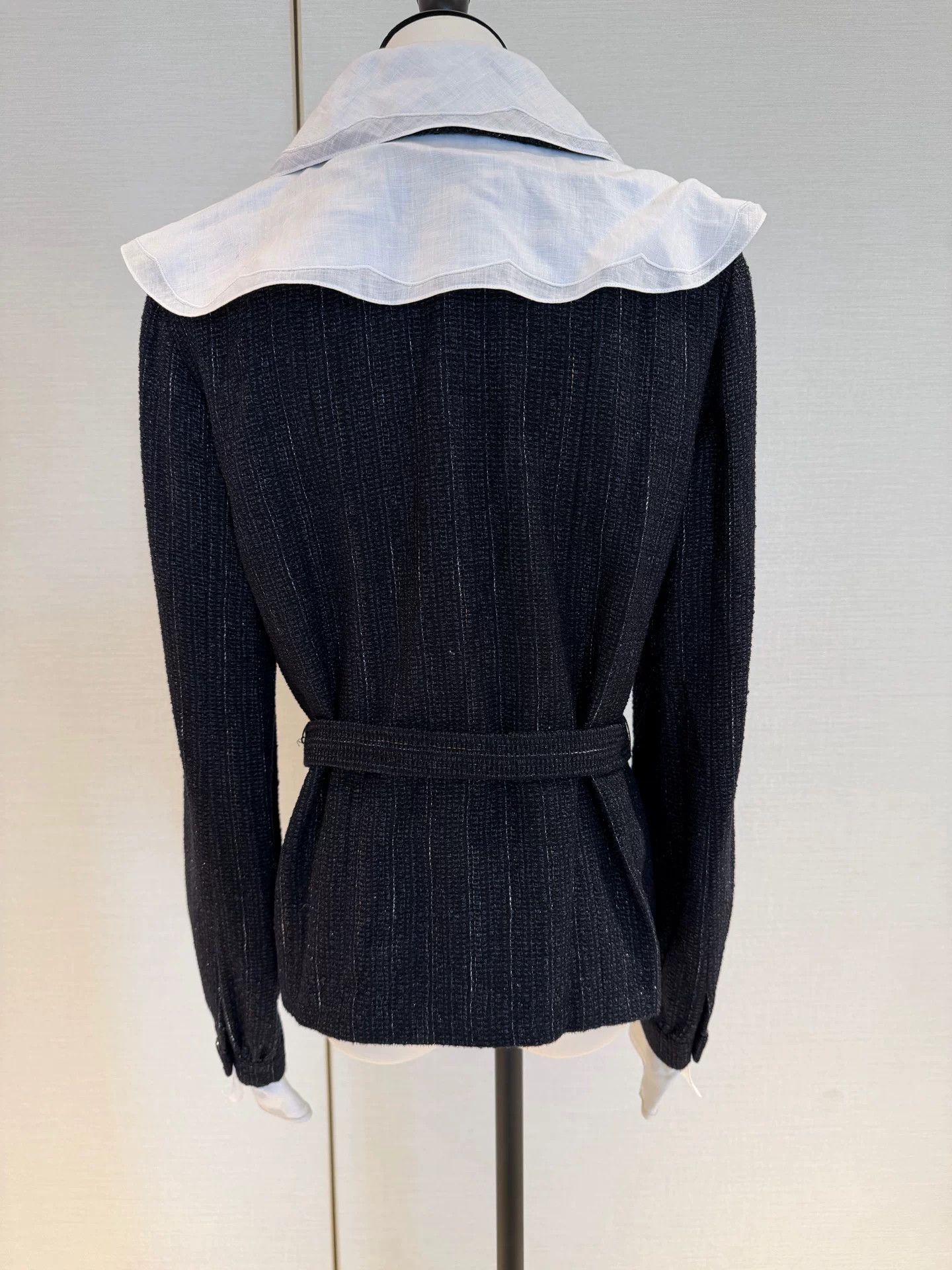 Chanel Chanel Blue Black Sequin Double-Breasted Coat Size US XS / EU 42 / 0 - 2 Thumbnail