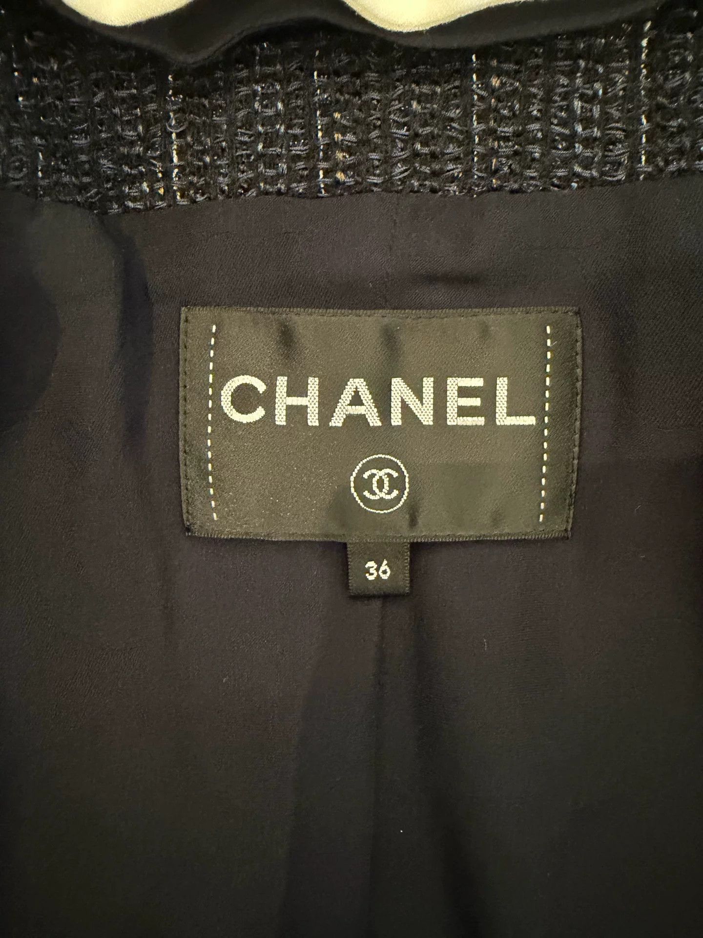Chanel Chanel Blue Black Sequin Double-Breasted Coat Size US XS / EU 42 / 0 - 3 Thumbnail