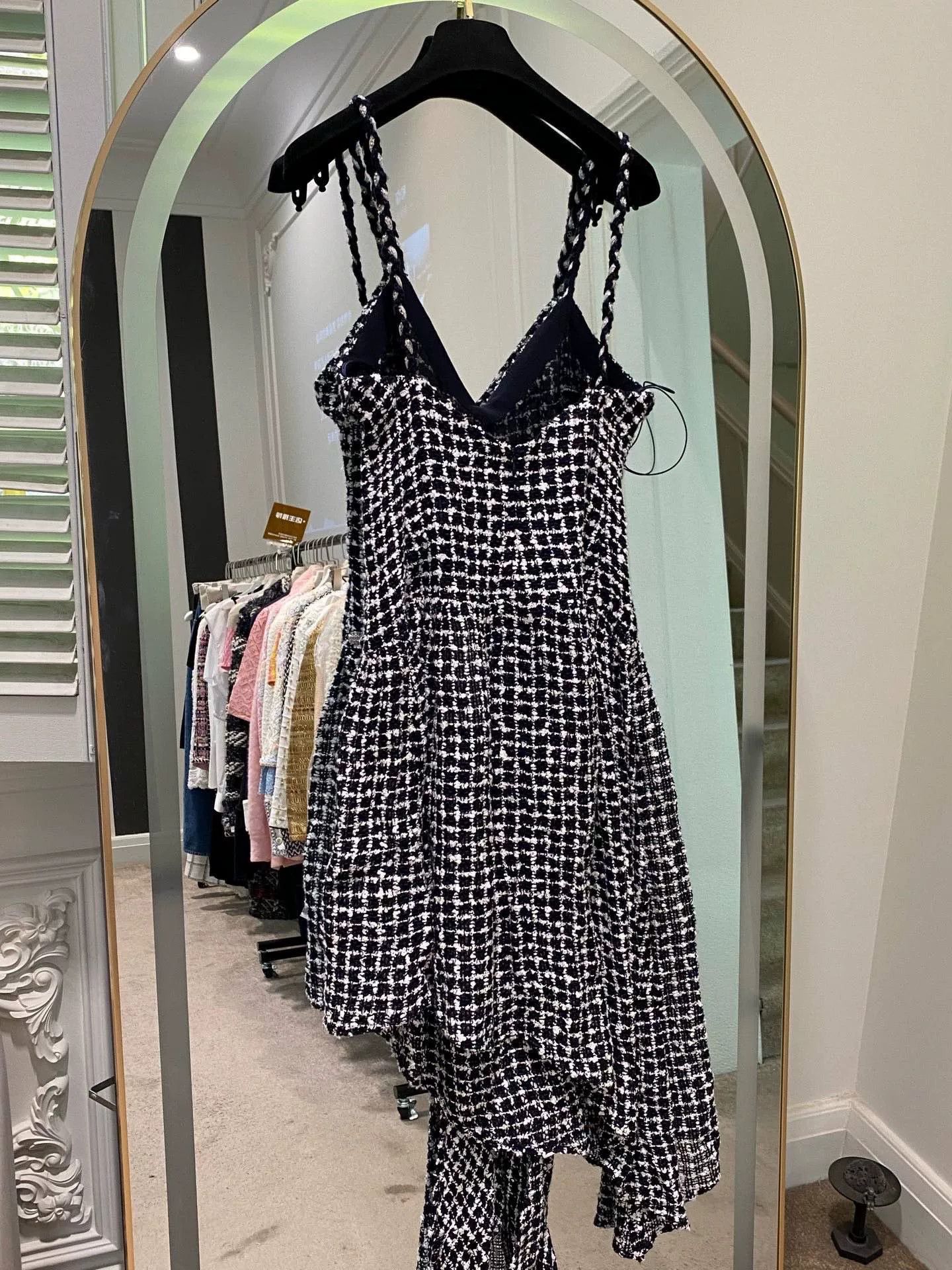 Chanel Chanel 23 Black and White Plaid Tweed Dress Size US 36 / EU 52 - 2 Thumbnail