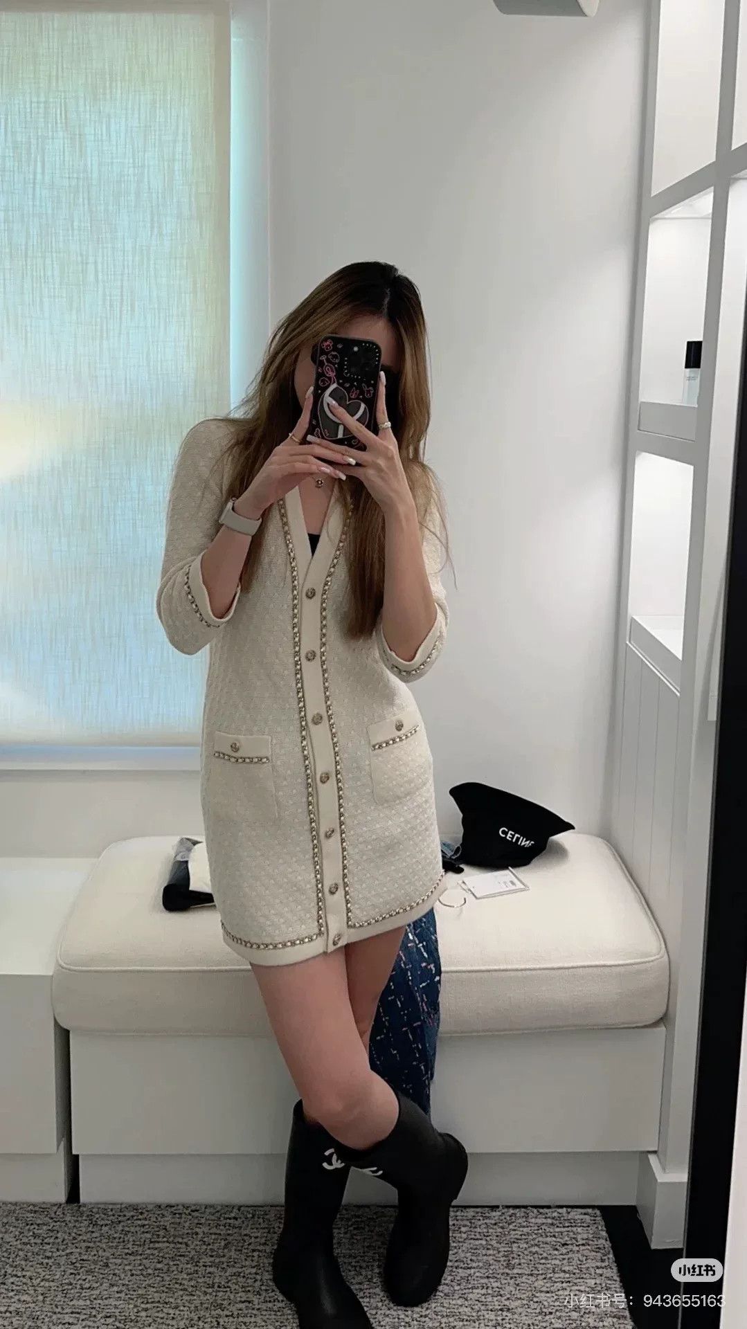 Chanel chanel cream cashmere knitted dress coat Size US S / EU 44-46 / 1 - 8 Thumbnail